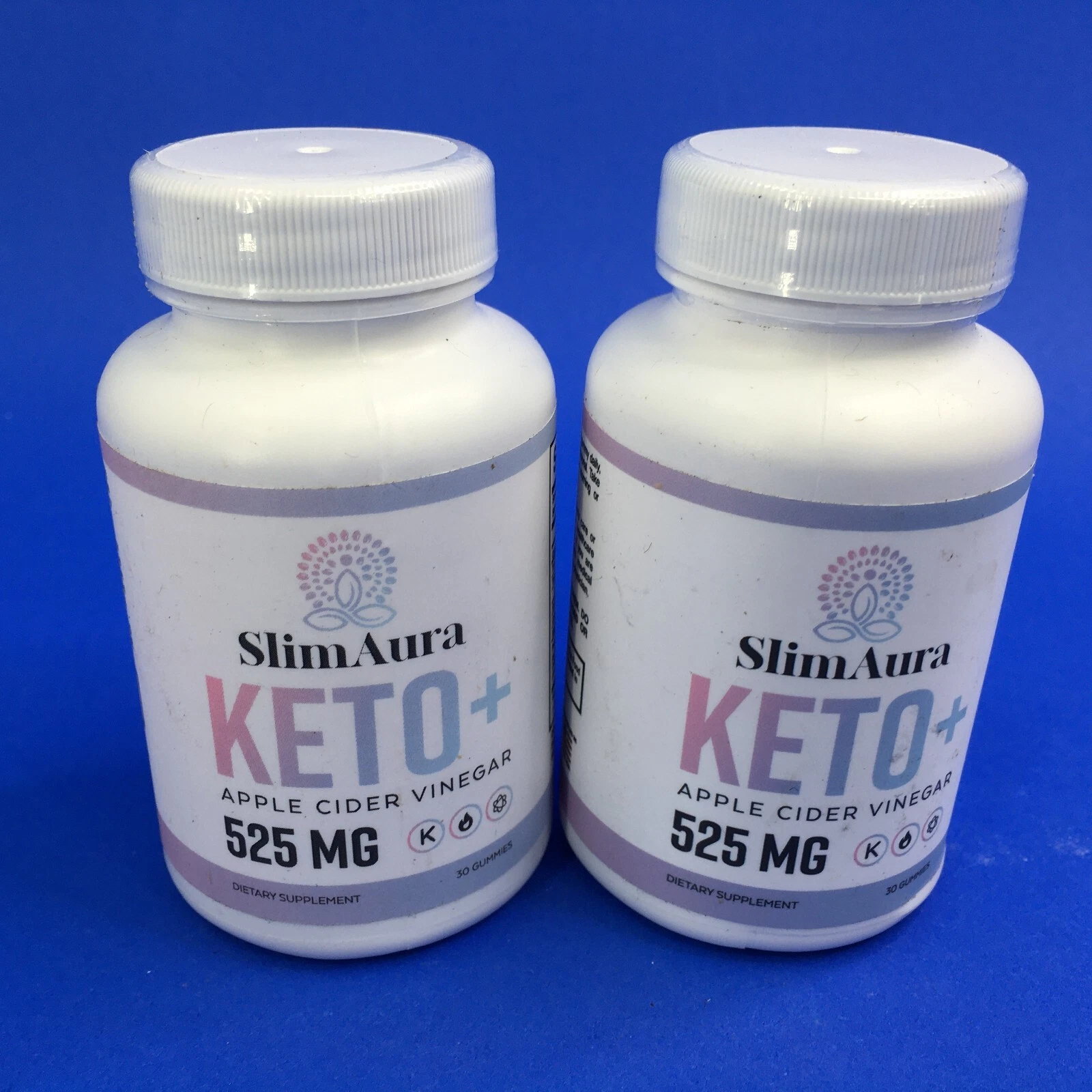 SlimAura KETO+ Apple Cider Vinegar 525 MG 30 Gummies (Lot OF 2)
