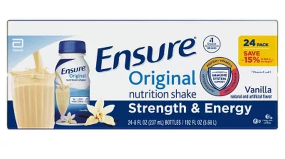 ensure original nutrition shake/vanilla/24 pack/8 oz