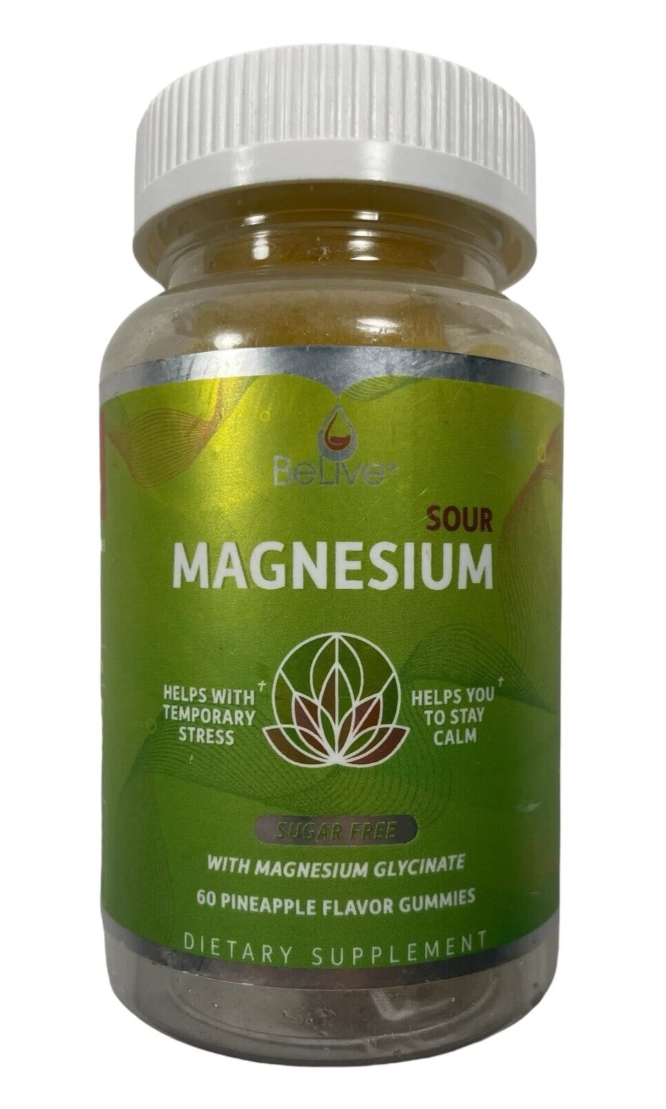 BeLive Magnesium Gummies, Stress Relief, 200 mg, 60 gummies, Exp 11/25