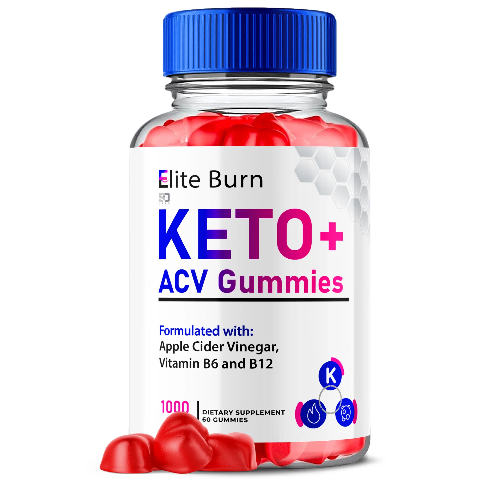 Elite Burn Keto Gummies, Elite Burn ACV Keto + Gummies Weight Loss (60 Gummies)
