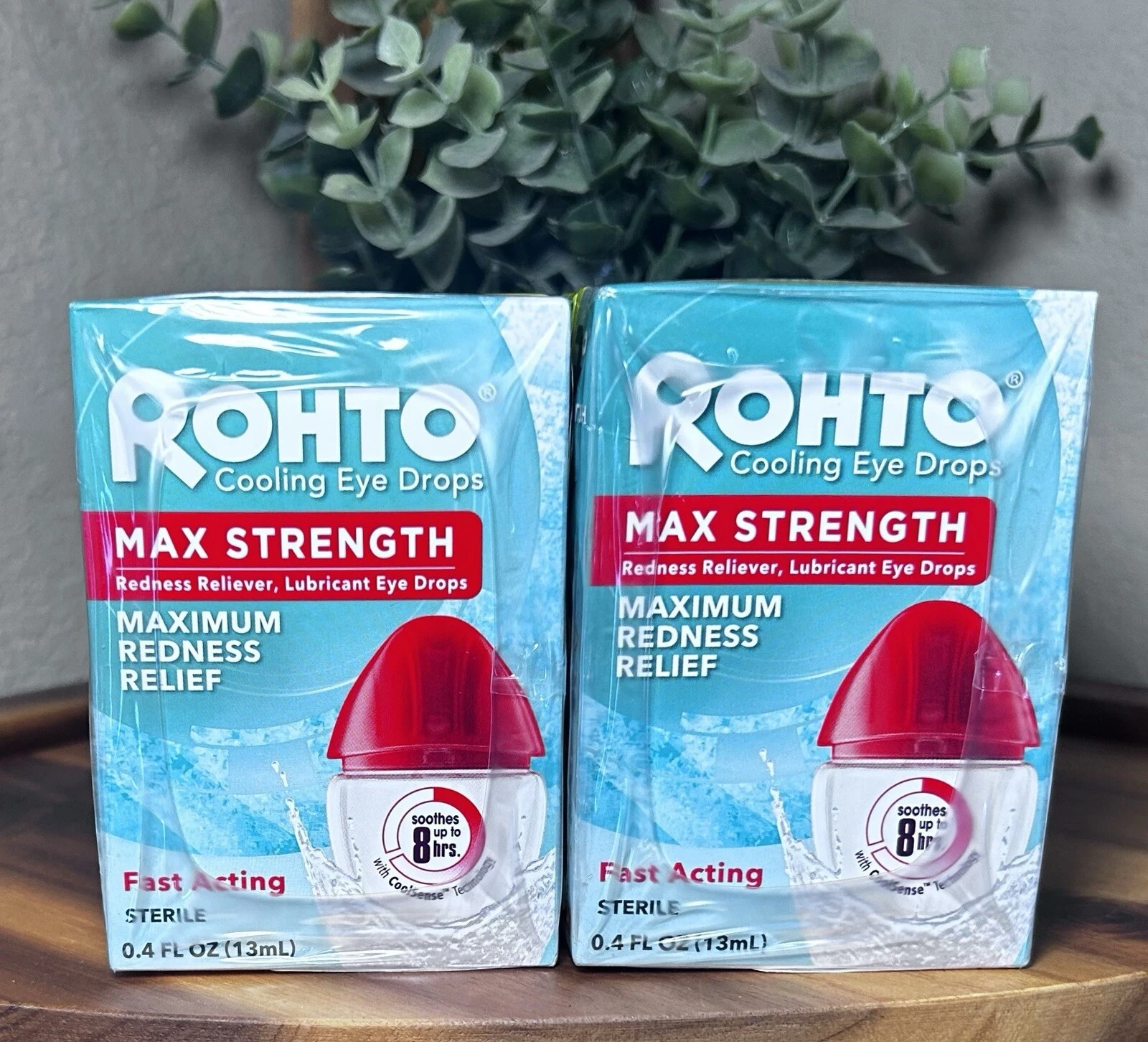6 Pack Rohto Cooling Eye Drops Maximum Redness Relief, Lubricates, 0.4 Oz Each