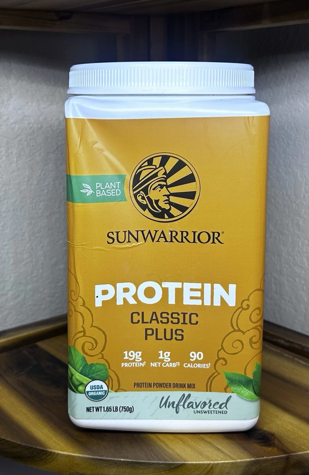 Sunwarrior Protein Classic Plus Plant Based, Unflavored 1.65 lb (750g)-Ex 12/26