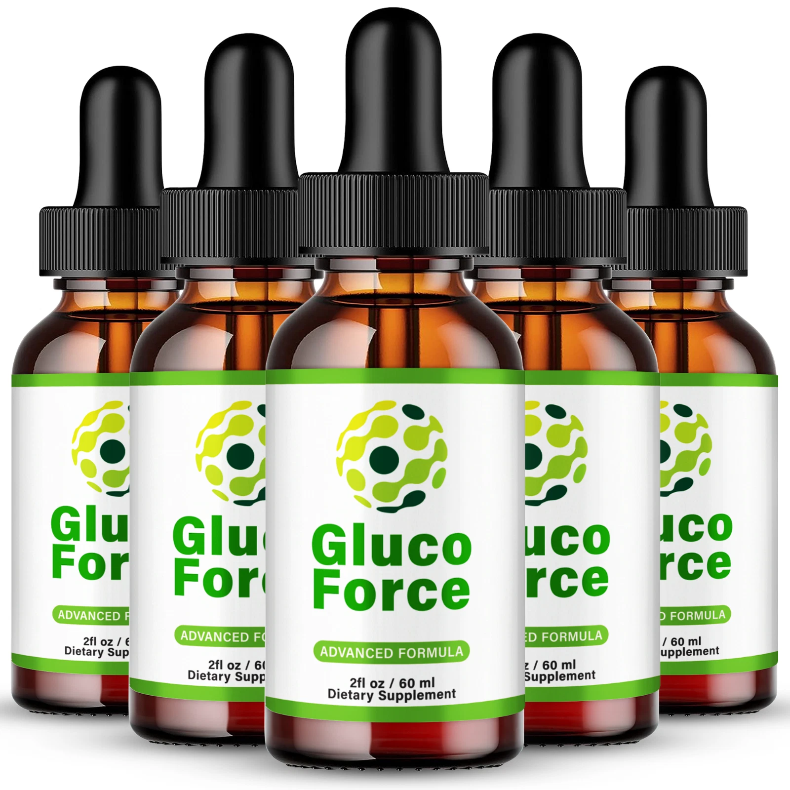 (5 Pack) Gluco Force Blood Drops, GlucoForce Blood Sugar Formula Liquid Drops