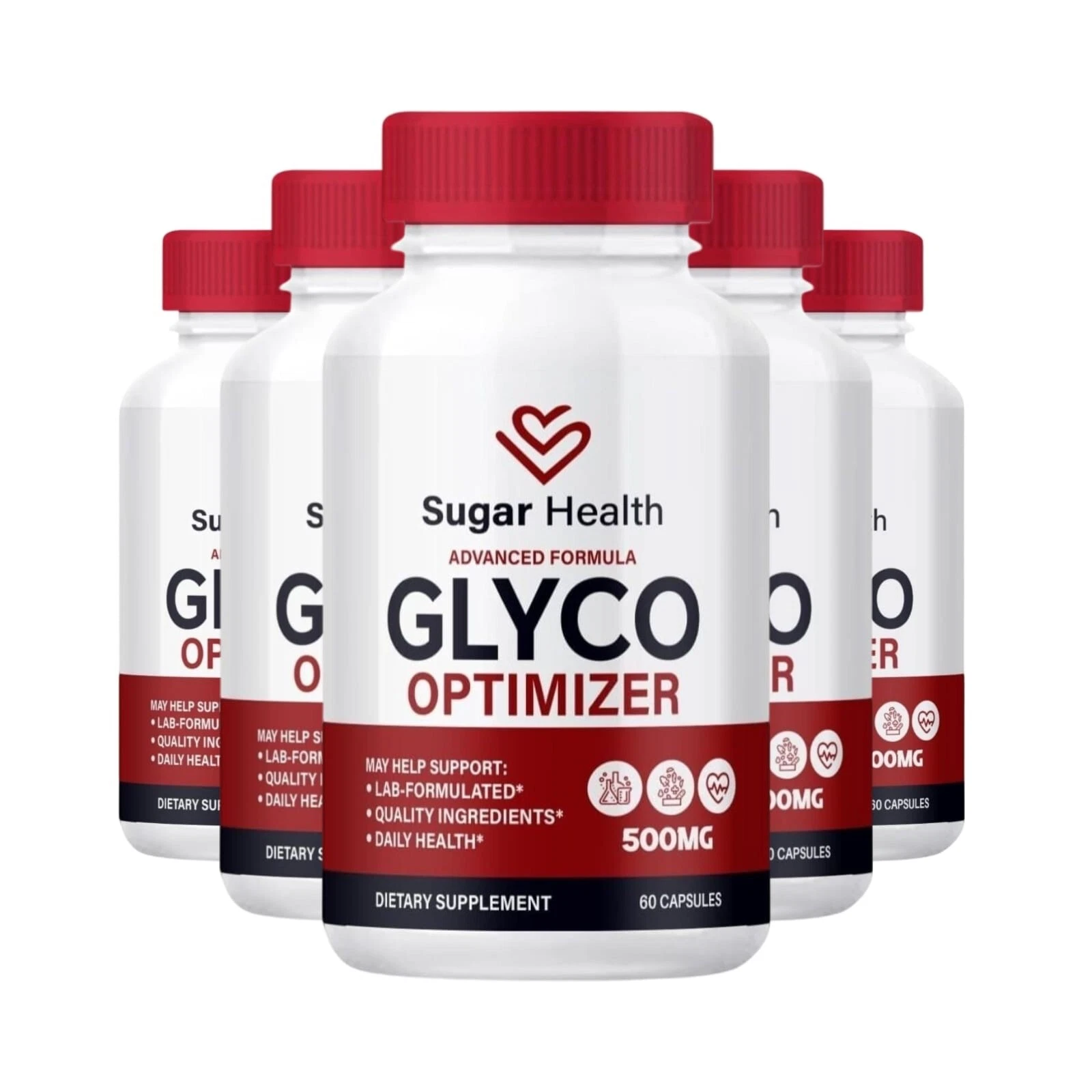 5-Pack Sugar Health Glyco Optimizer Supports Blood Pressure & Health (300 Caps)