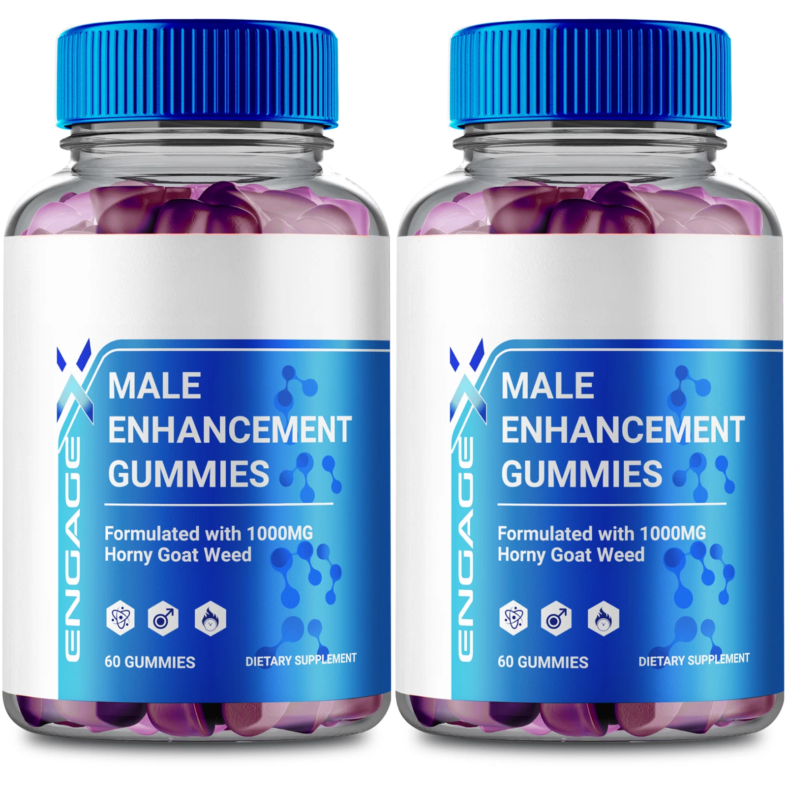 (2 Pack) EngageX Male Gummies, Engage X Men Dietary Supplement (120 Gummies)