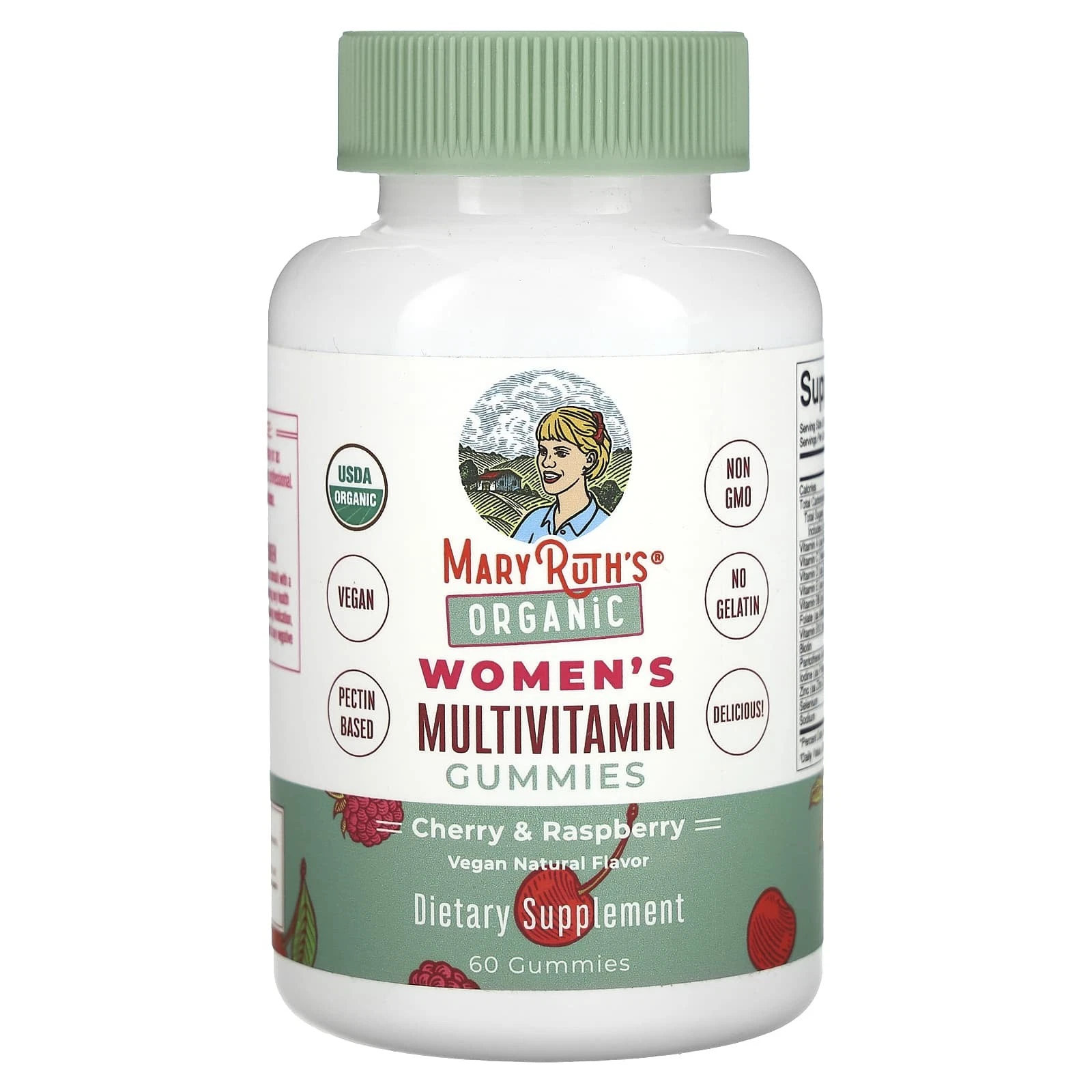 2 X MaryRuth's, Organic Women's Multivitamin, Cherry & Raspberry, 60 Gummies