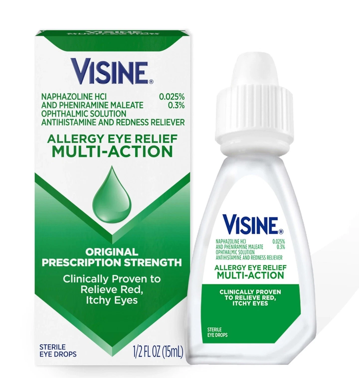 Visine Allergy Eye Relief Multi-Action Antihistamine Drops 0.5 Oz Exp:04/2026
