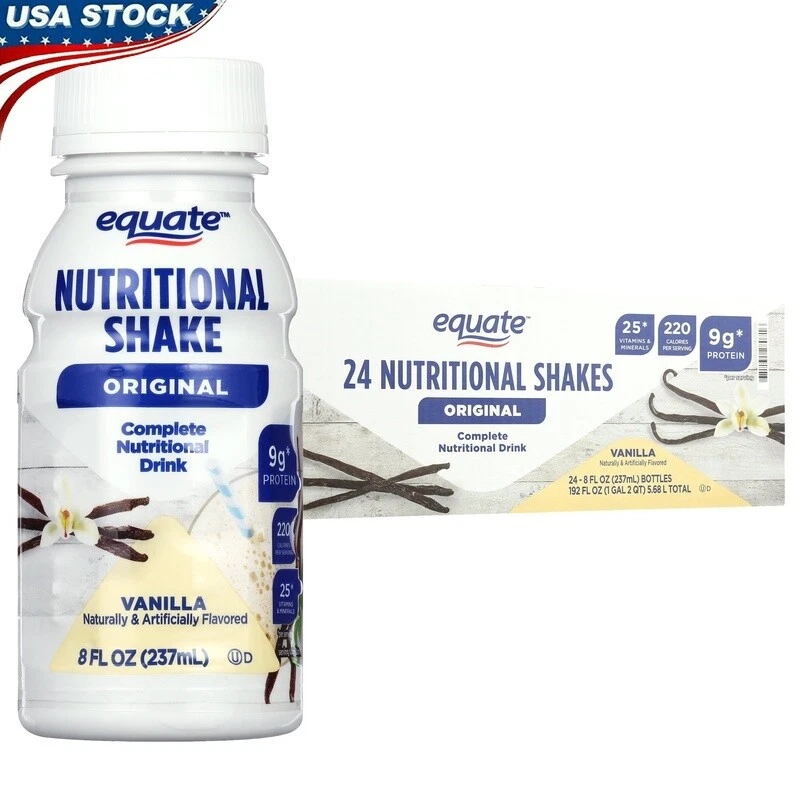 Nutritional Meal Replacement Shakes 9g Protein 25 Vitamins Gluten Free 24 Count