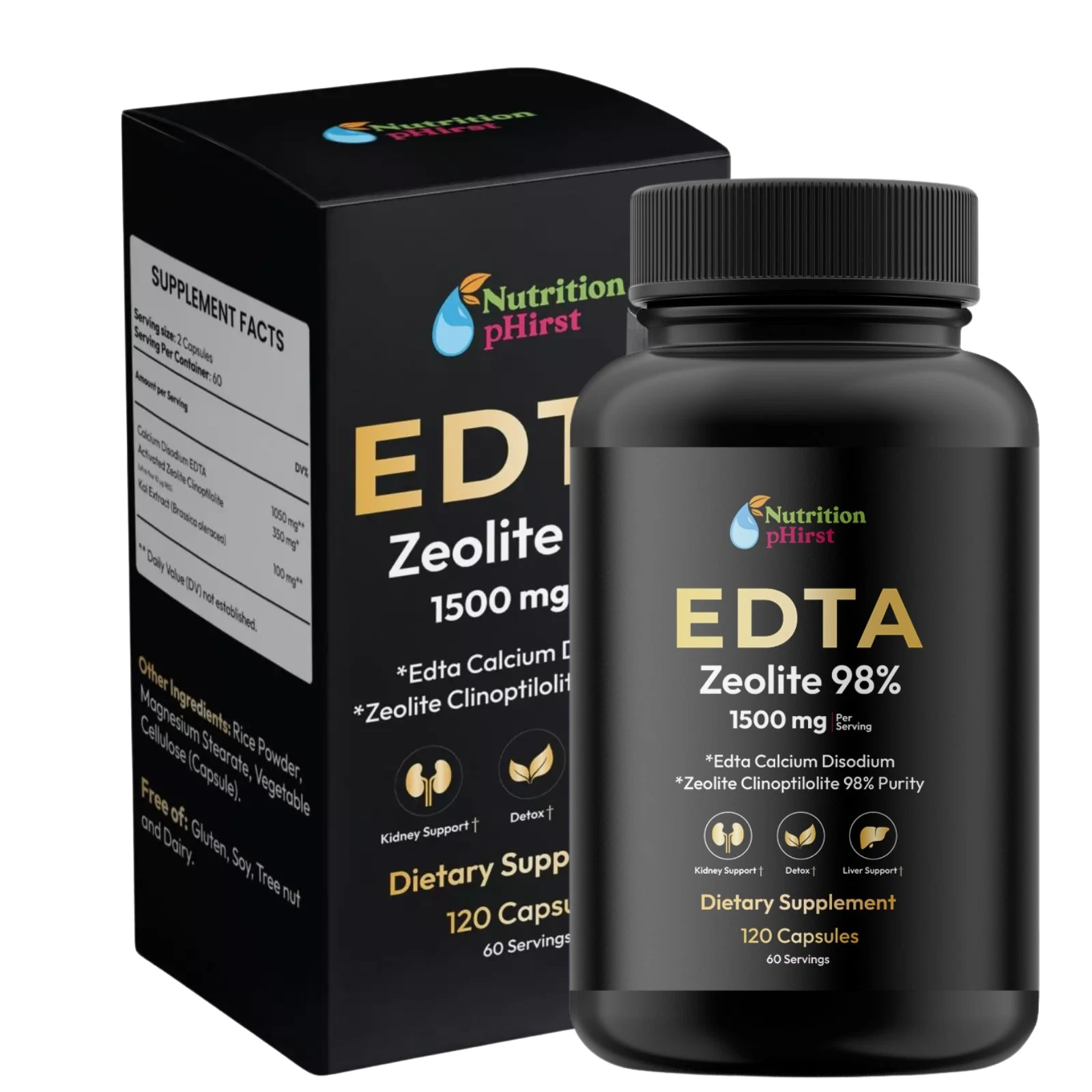 Calcium Disodium EDTA | 1500mg | 120Capsules | Chelation | by Nutrition pHirist