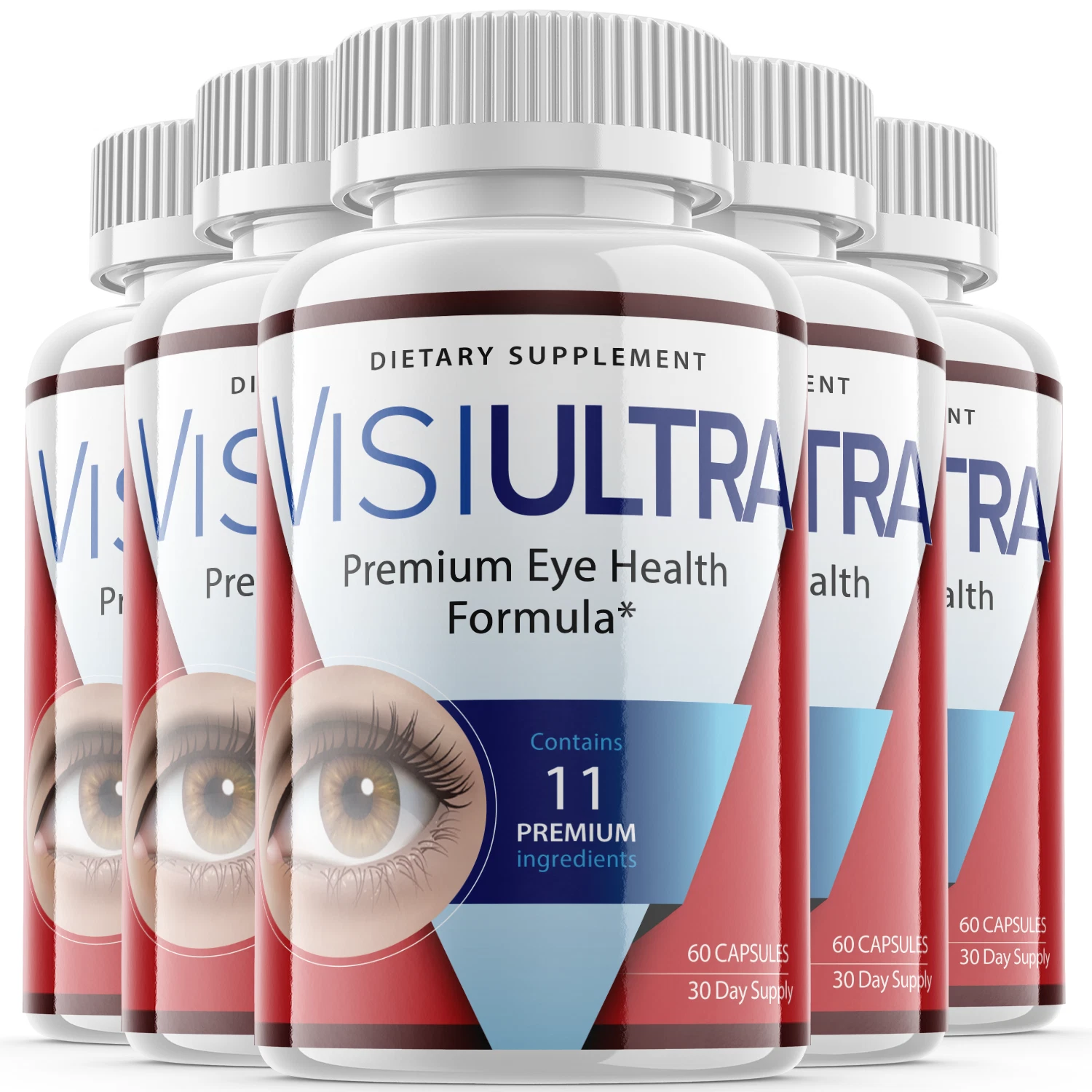 (5 Pack) Visiultra Premium Vision Supplement, Supports Eye Health (300 Capsules)