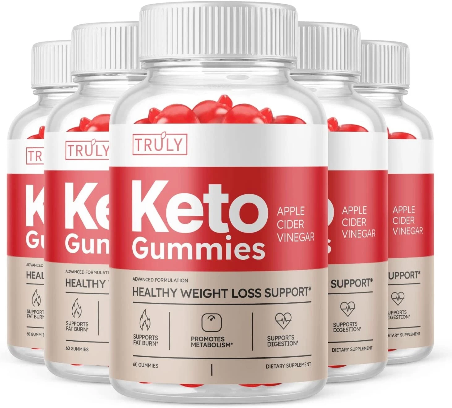 5-Truly Keto ACV Gummies, Weight Loss, Fat Burner, Appetite Suppressant