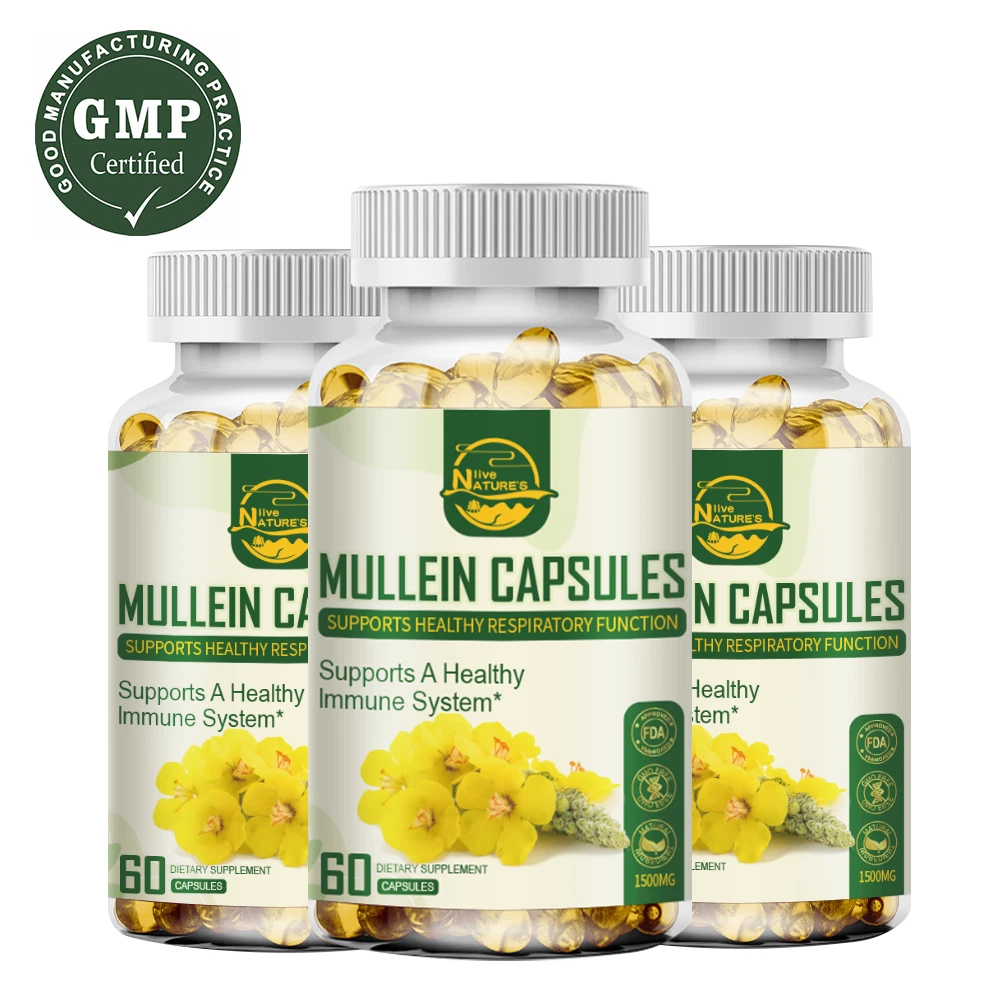 3 Packs Mullein Leaf Capsule For Lung Cleansing&Detox Herbal Dietary Supplement