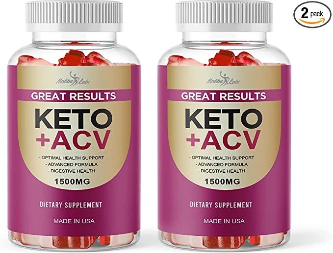 Great Result Keto ACV Gummies for Weight Loss - 1500mg , Apple Cider (2 Pack)