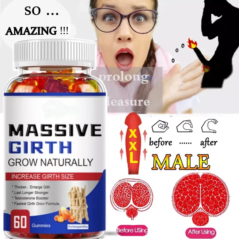 Male Enhancement Gummies Booster & Thicker Last Longer Stronger Bigger 60 Gummy