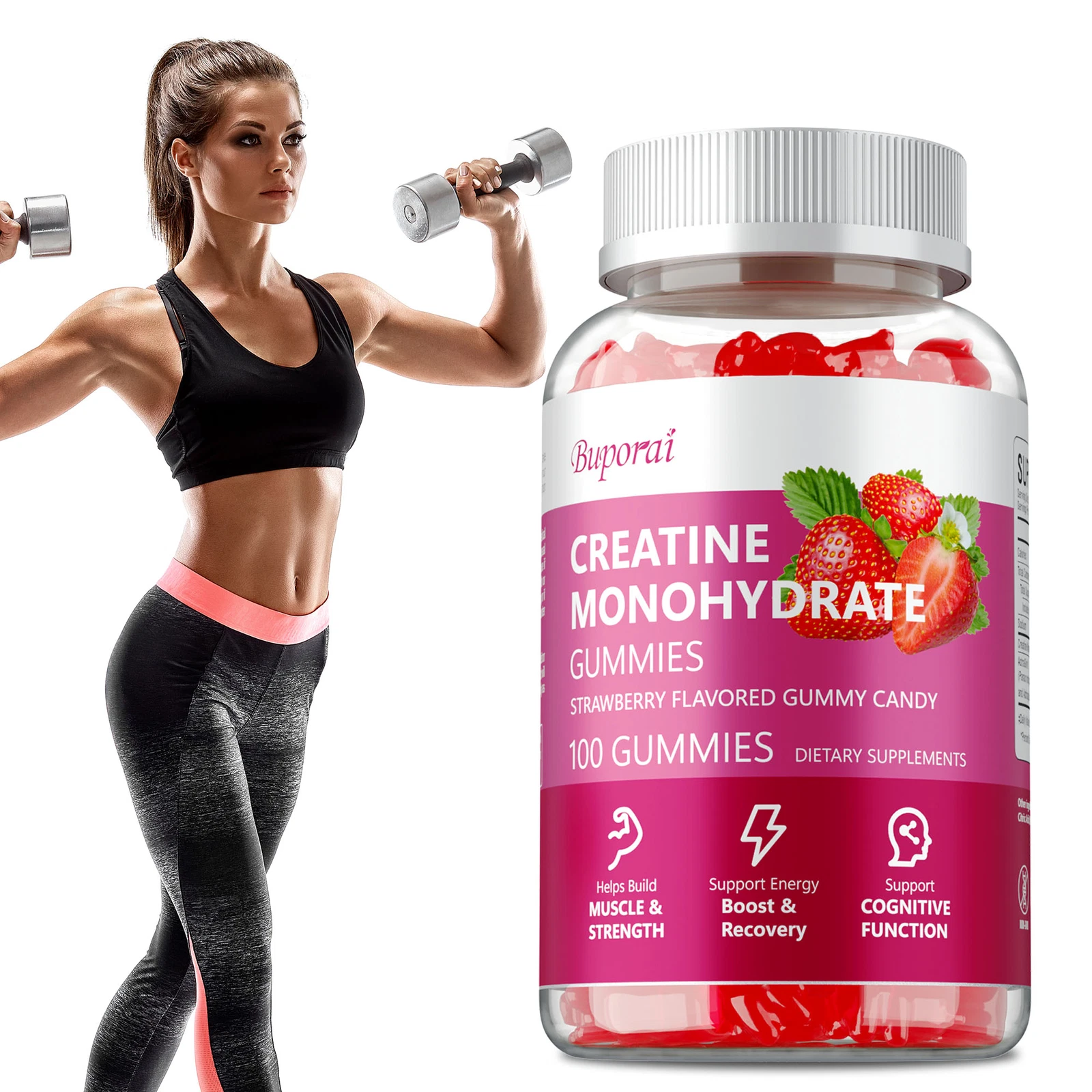 Creatine Monohydrate Gummies - Increase Strength, Muscle Growth, Energy Recovery