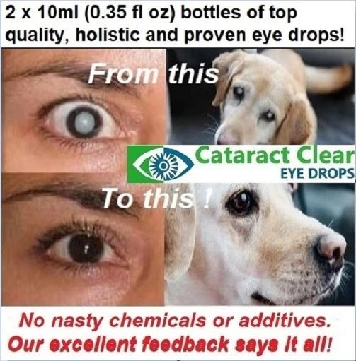 Holistic Cataract eye drops. 4% strength N-Acetyl-Carnosine. For people & pets.