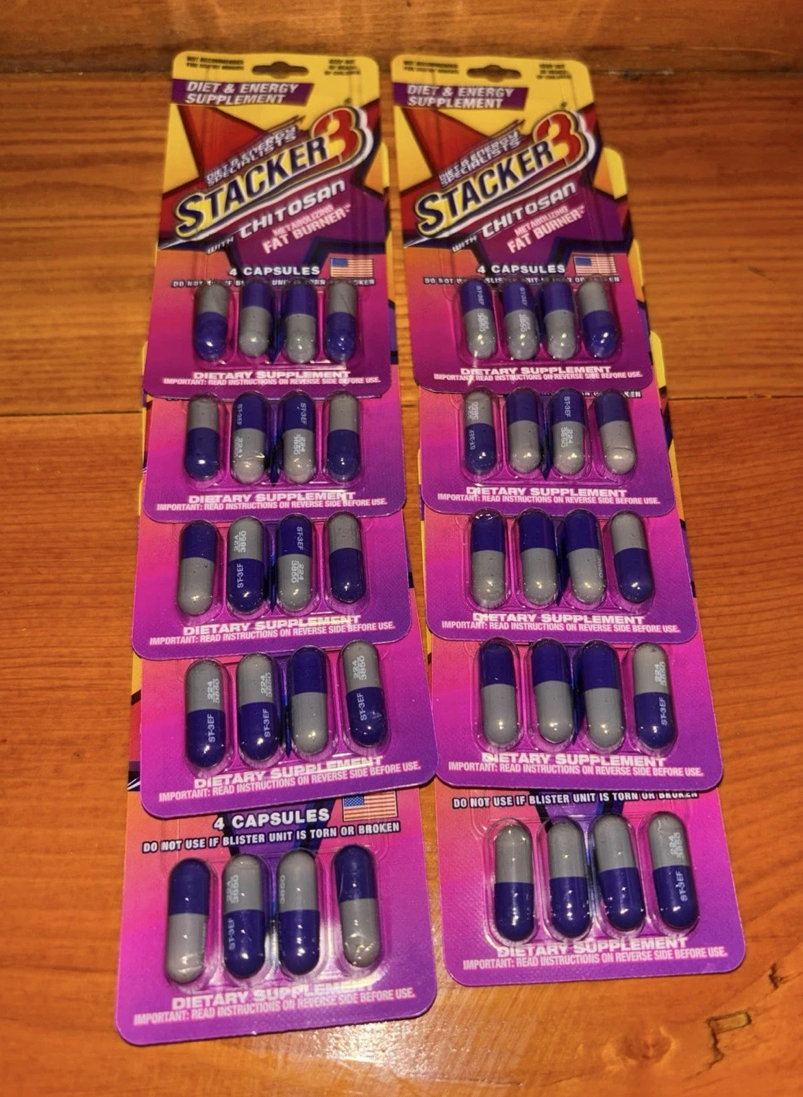 (10Pk) Stacker 3 - Weight Loss & Energy with Chitosan Fat Burner 4 Capsules/Pk