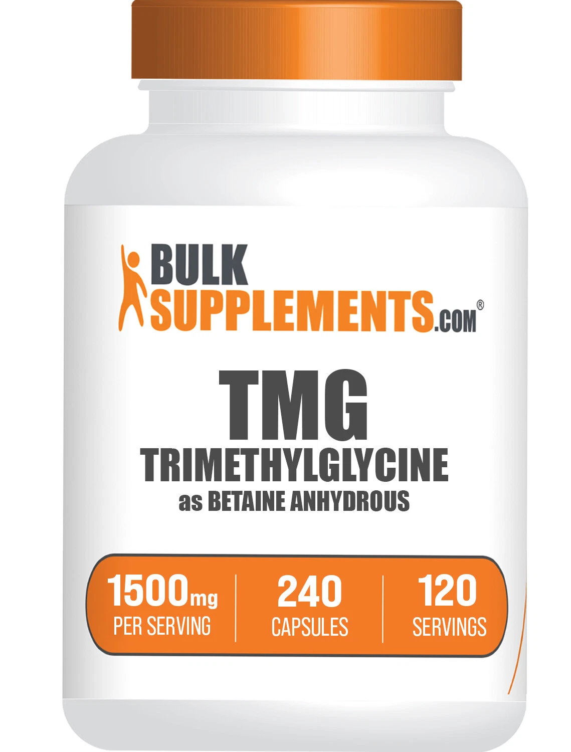 BulkSupplements Betaine Anhydrous (TMG) 240 Capsules - 1500mg Per Serving
