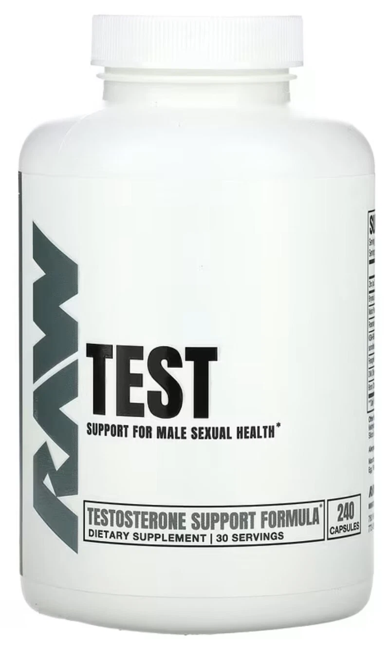 Raw Nutrition Raw Test Natural Hardcore Testosterone Booster 240 Capsules New
