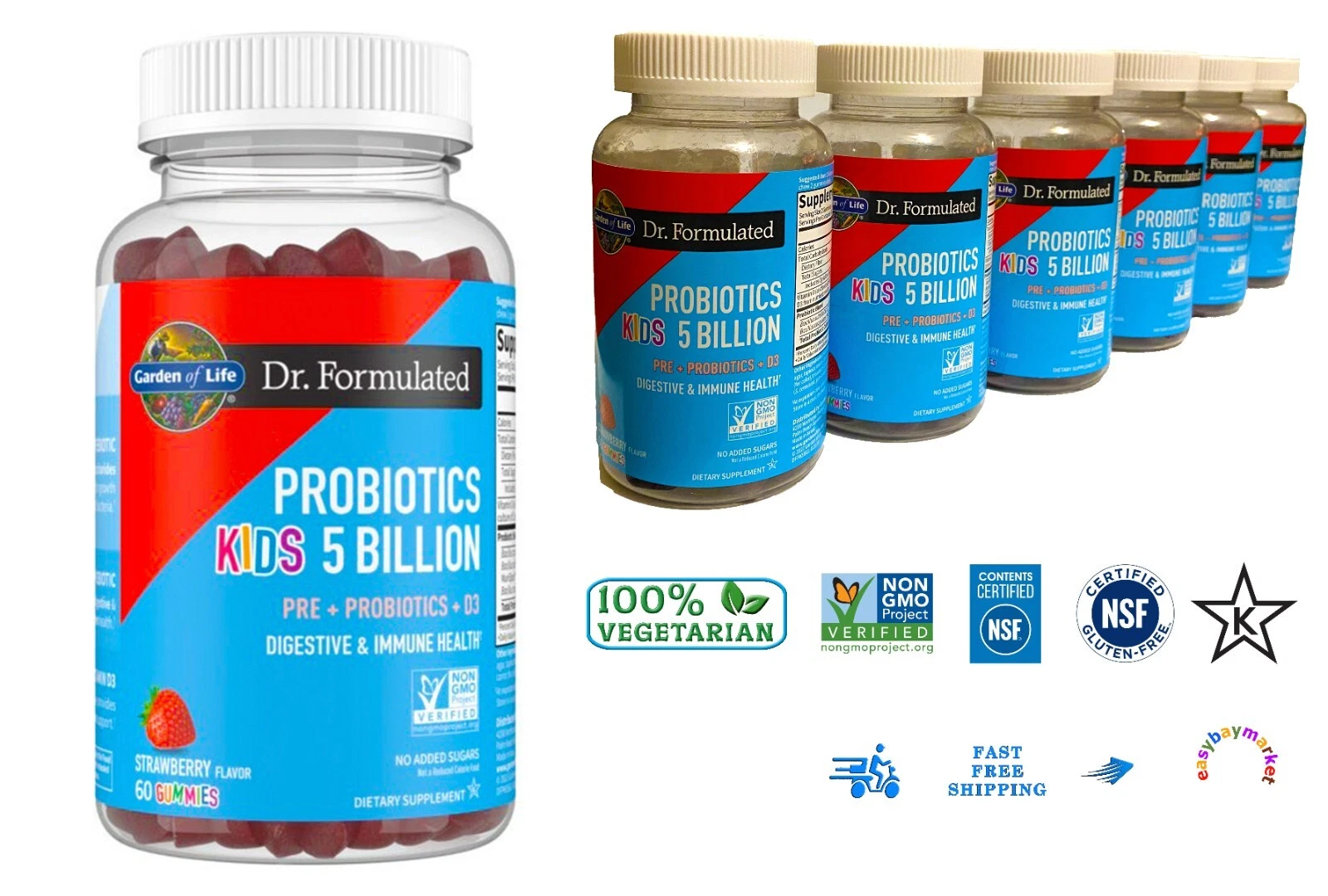 Garden Of Life Dr Formulated Kids Probiotics 5 Billion Strawberry 60 Gum BB:1/26