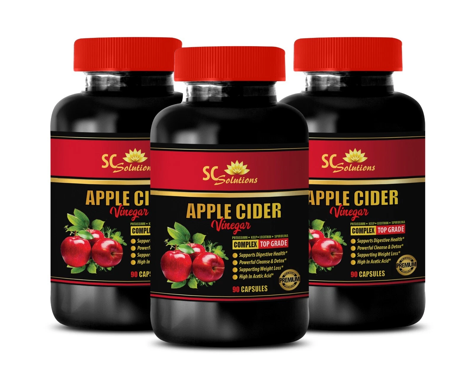 weight loss supplement - APPLE CIDER VINEGAR EXTRACT - antioxidant pills - 3 Bot