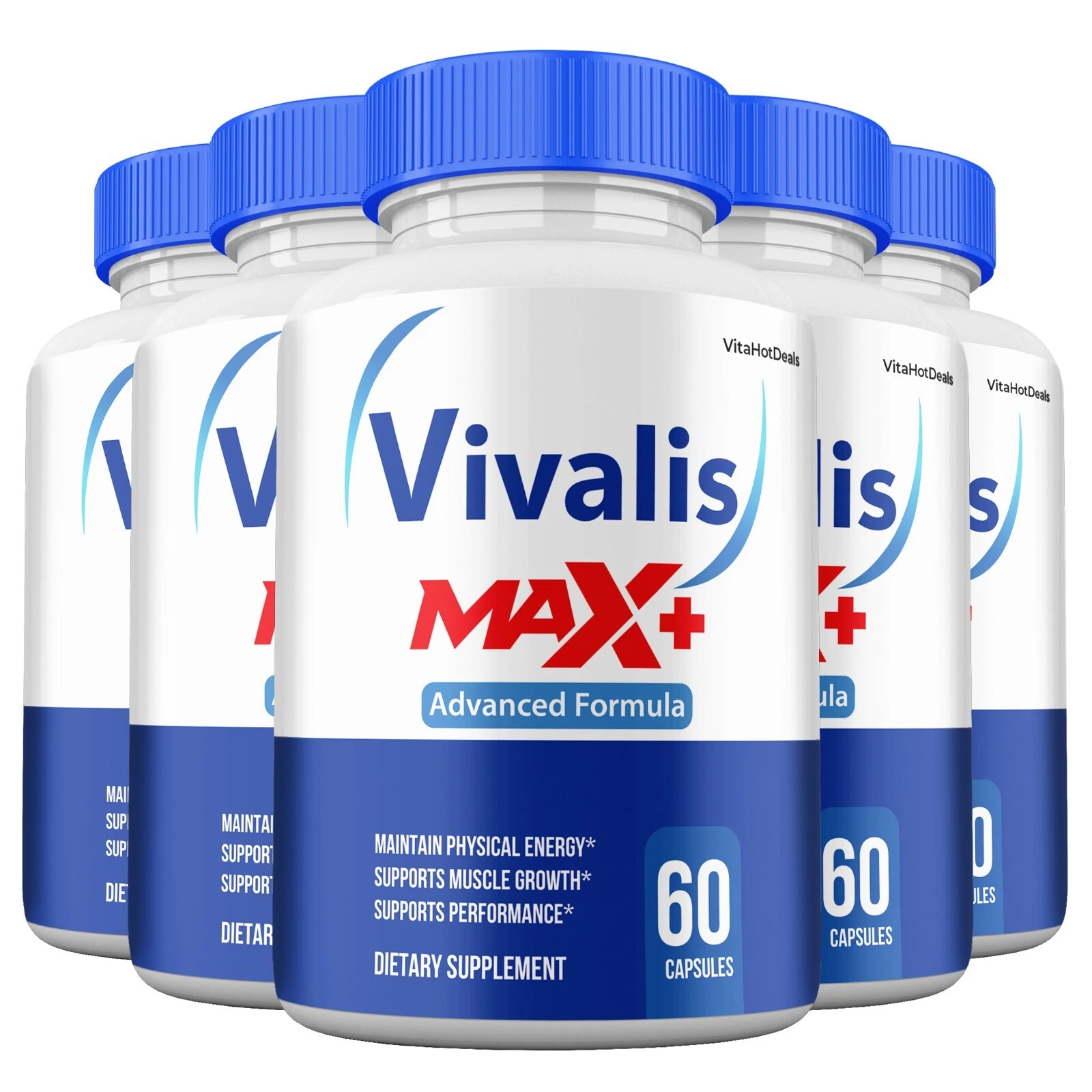 Vivalis Max+ Supplement For Men, Maximum Strength, Vivalis Max + Pills (5 pack)