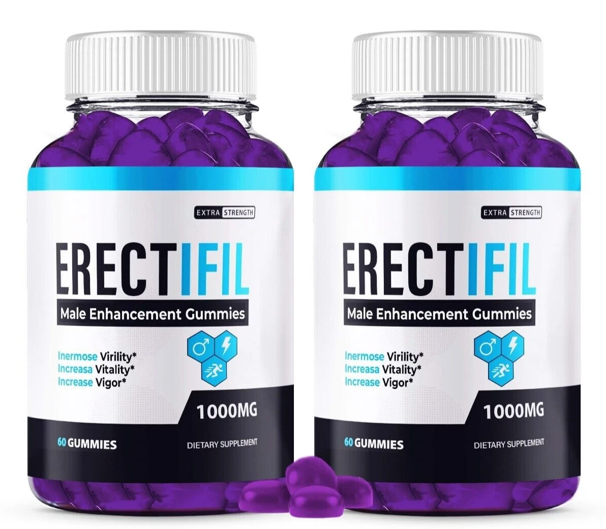 (2 PACK) Erectifil Gummies - Male Virility with Maximum Strength - 120 Gummies