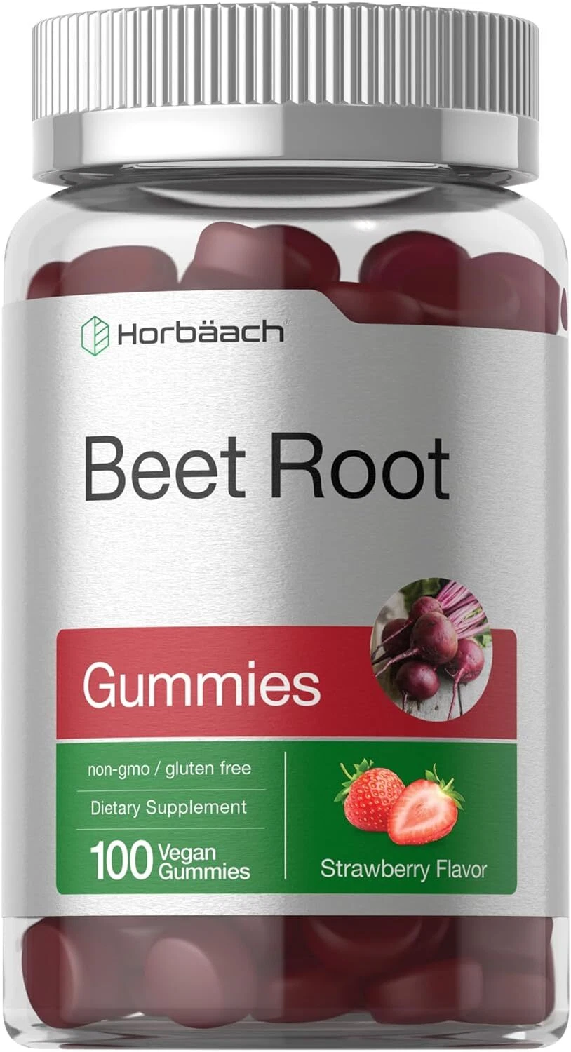 Beet Root Gummies | 6000mg | 100 Count | Vegan | Strawberry Flavor | by Horbaach