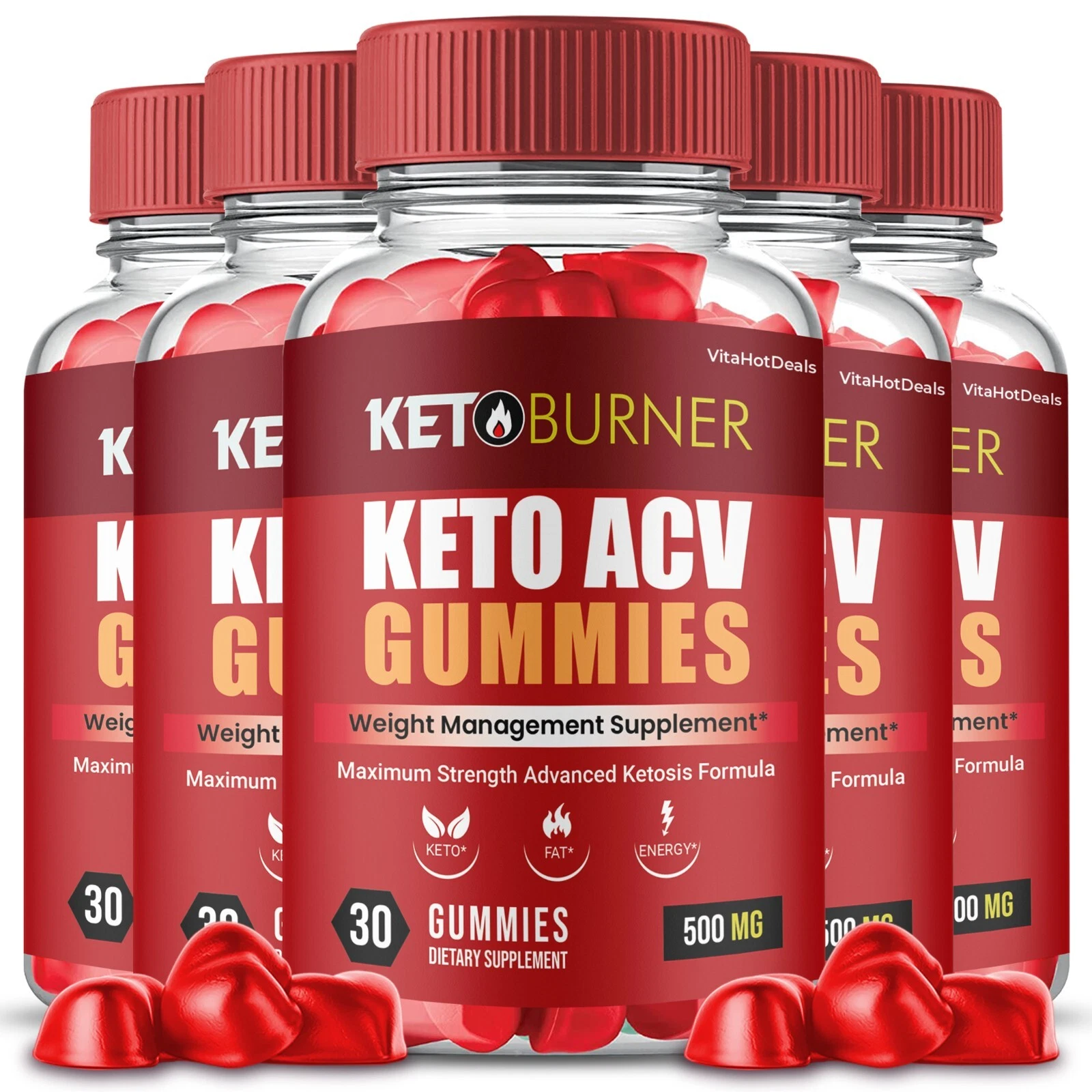 Keto Burner ACV gummies , KetoBurner Gummies Max Strength Supplement (5 Pack)