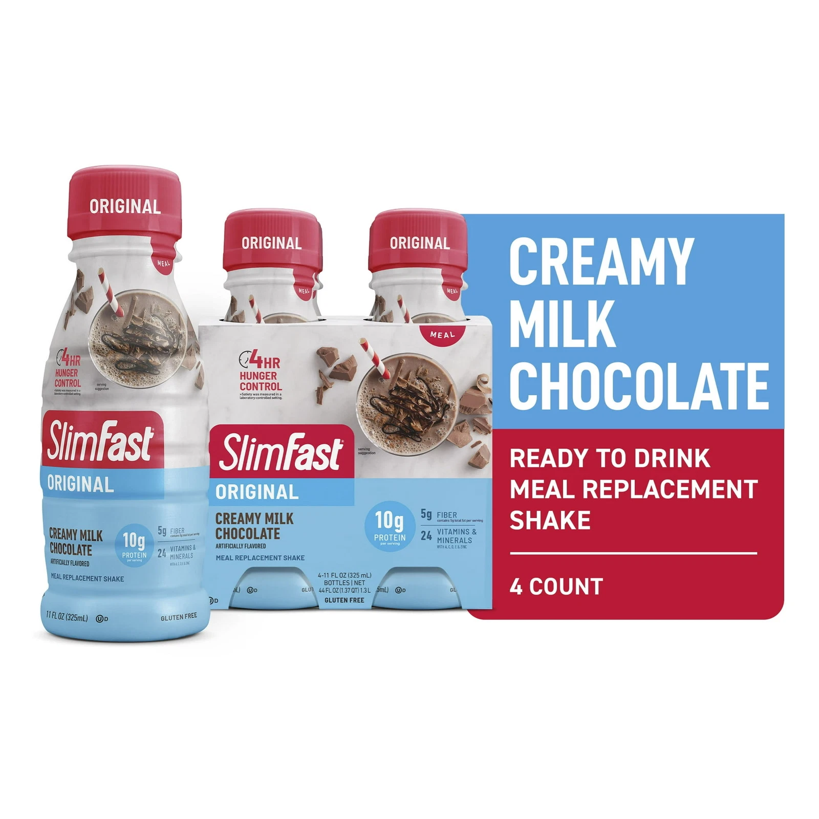 SlimFast Original Shake Creamy Milk Chocolate 4 Count