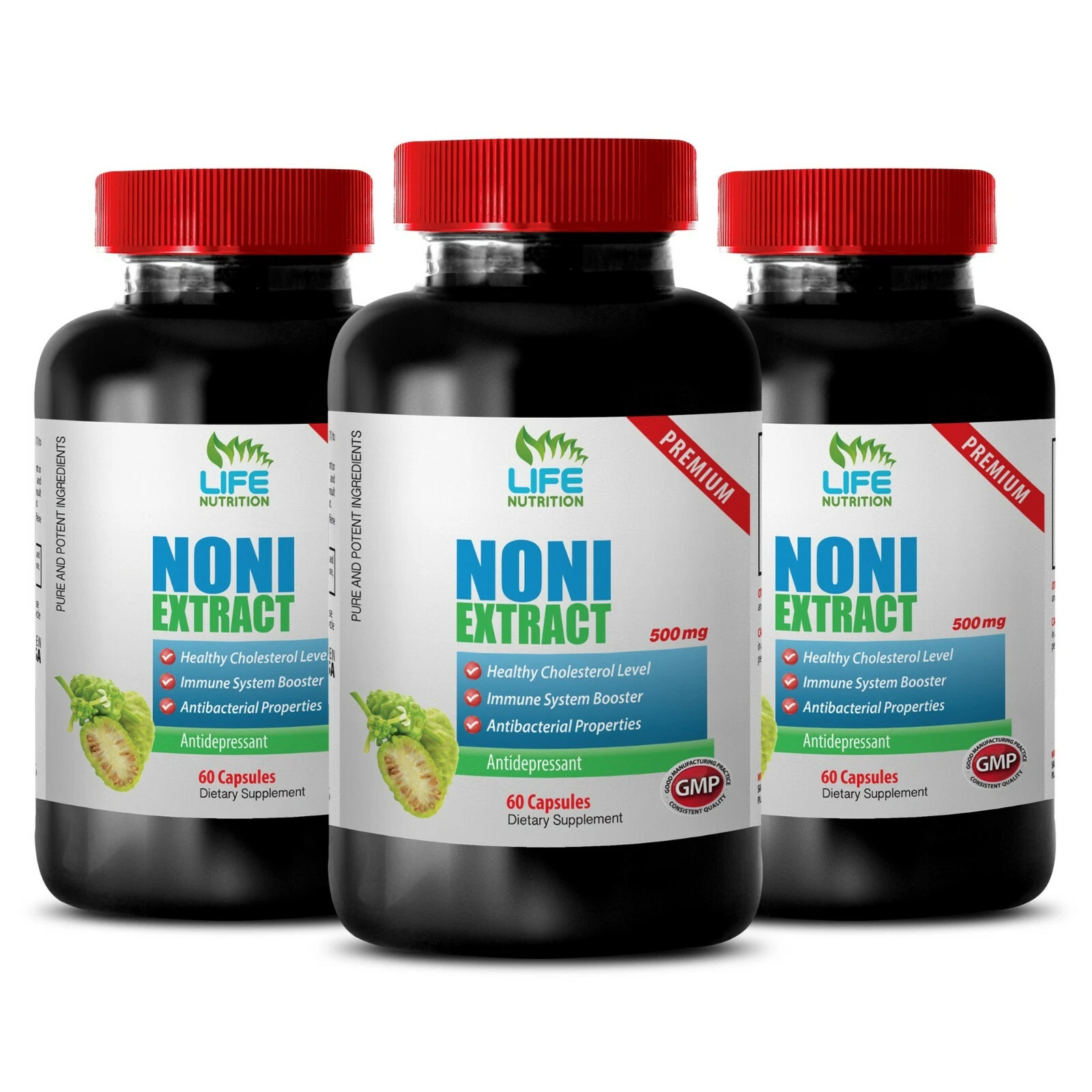 reduce cholesterol levels - NONI EXTRACT 500mg - hormone balancing 3 Bottles