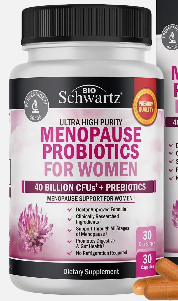Bioschwartz Support Probiotics for Women, Menopause Relief for Hot Flashes 30 Ct