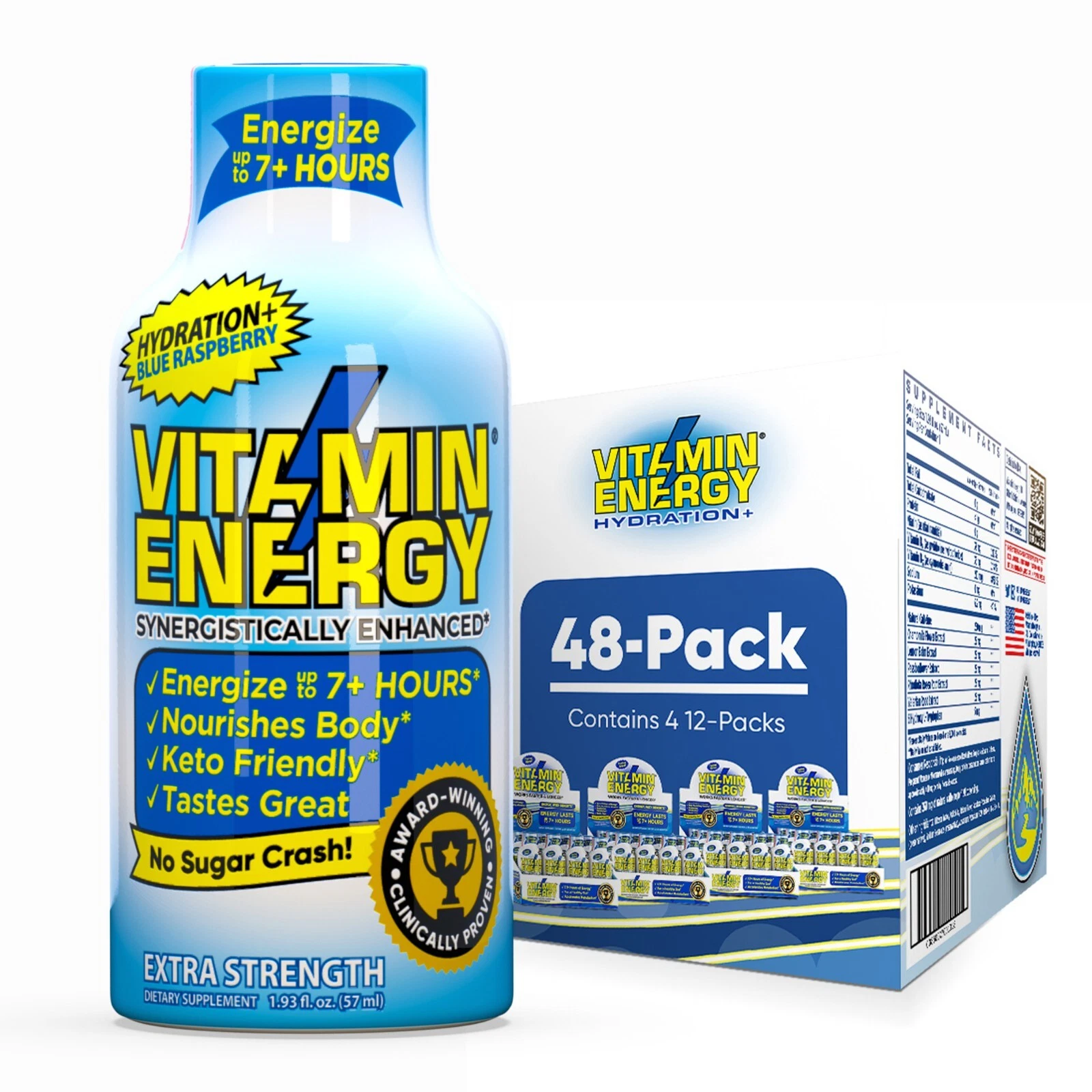 (48 Pack) Vitamin Energy® Hydration+ Energy Shots, Clinically Proven