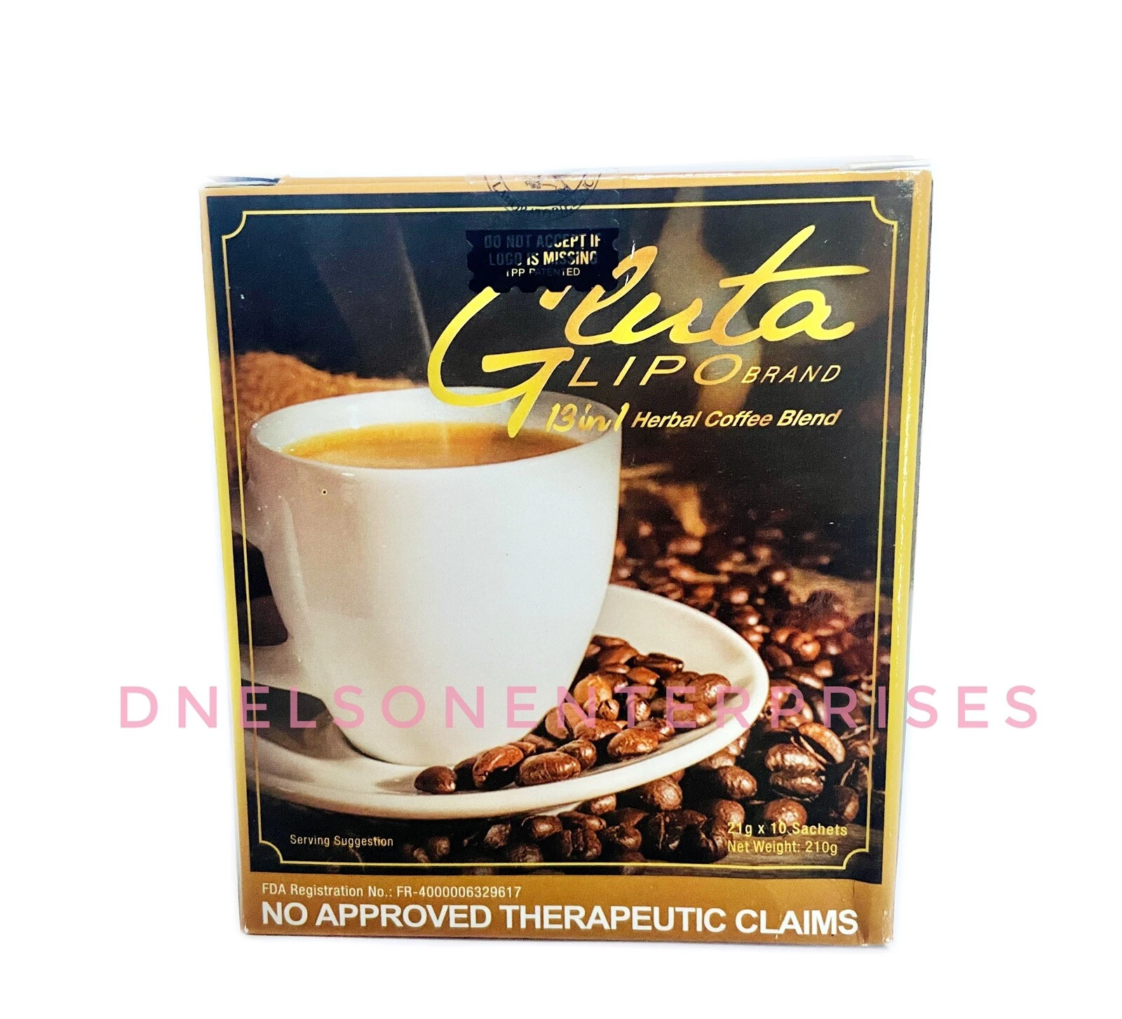 Gluta Lipo Coffee 13-in-1 - 10-Sachets, AUTHORIZED SELLER