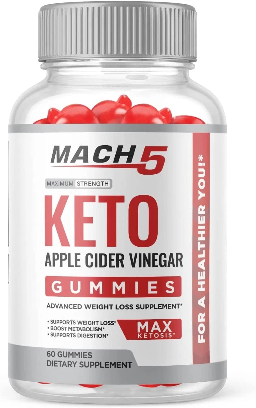 1 Pack - Mach 5 Keto ACV Gummies - Vegan, Weight Loss Supplement - 60 Gums