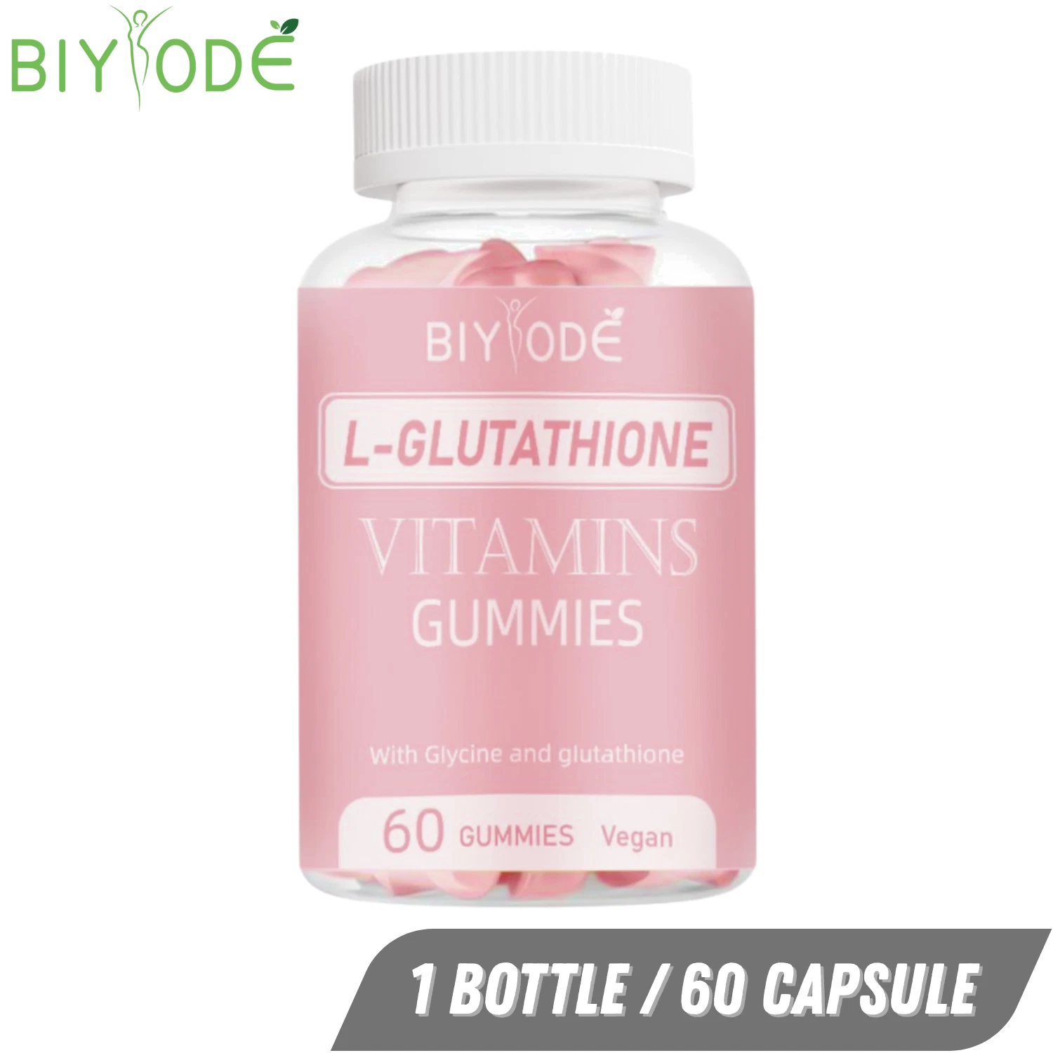 BIYODE Glutathione Gummies Vegan Skin Glow with Biotin L-Glutathione VitC 60's