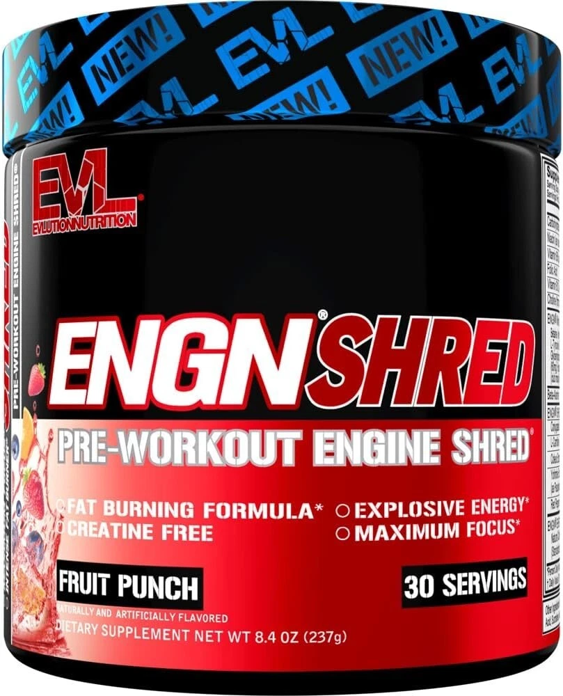 EVL ENGN Shred Thermogenic Ultimate Pre Workout Powder Fruit Punch