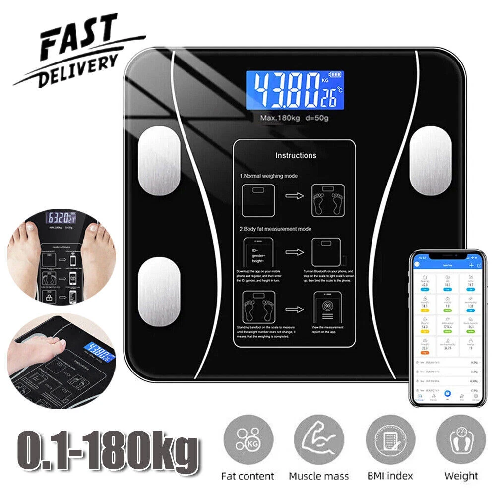 Smart Weight Scale Body Digital Bathroom Scale BMI Bluetooth Body Fat Scale US