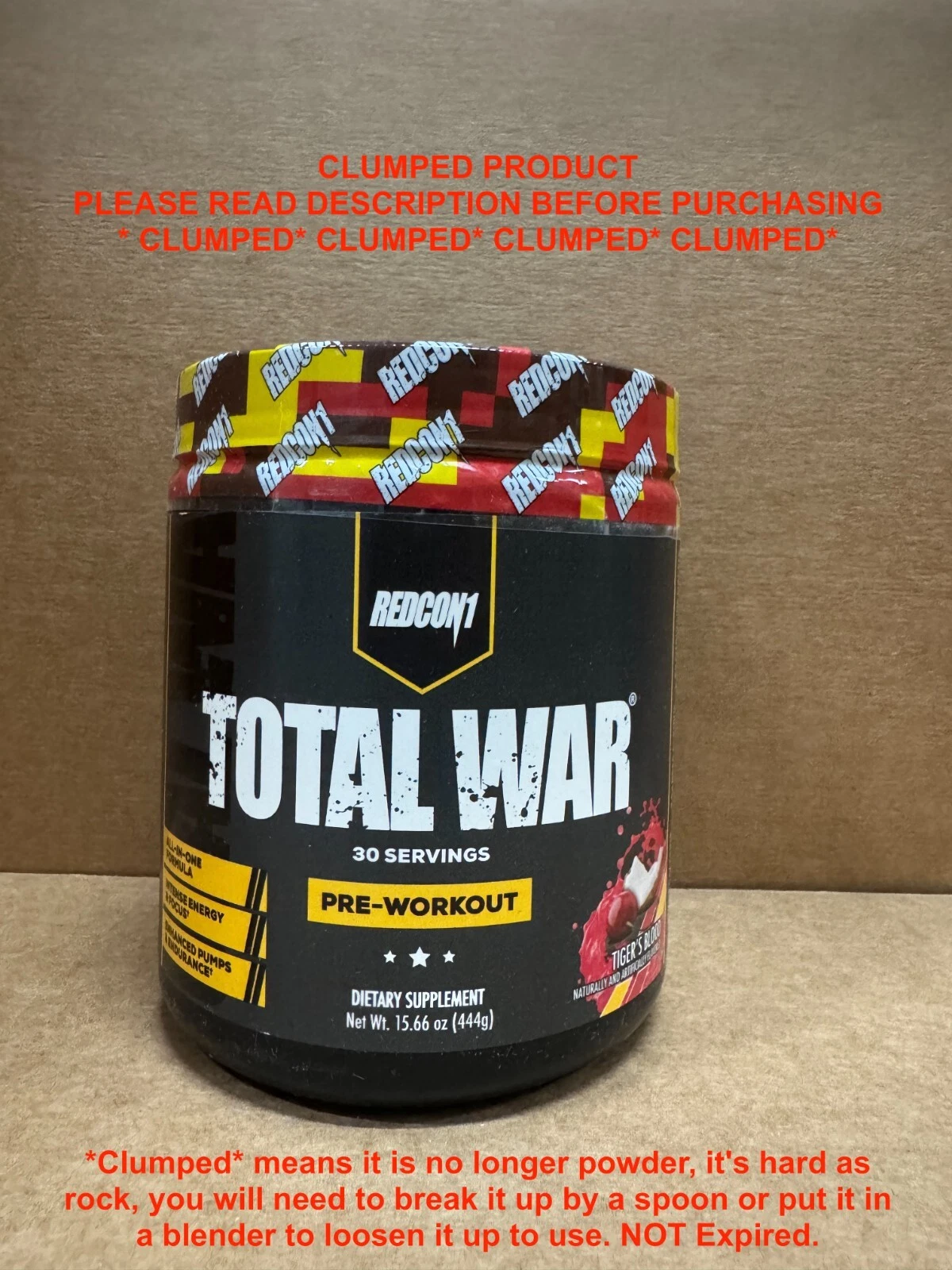 CLUMPED REDCON1 TOTAL WAR TIGERS BLOOD Workout 30 Serv Free Ship SALE