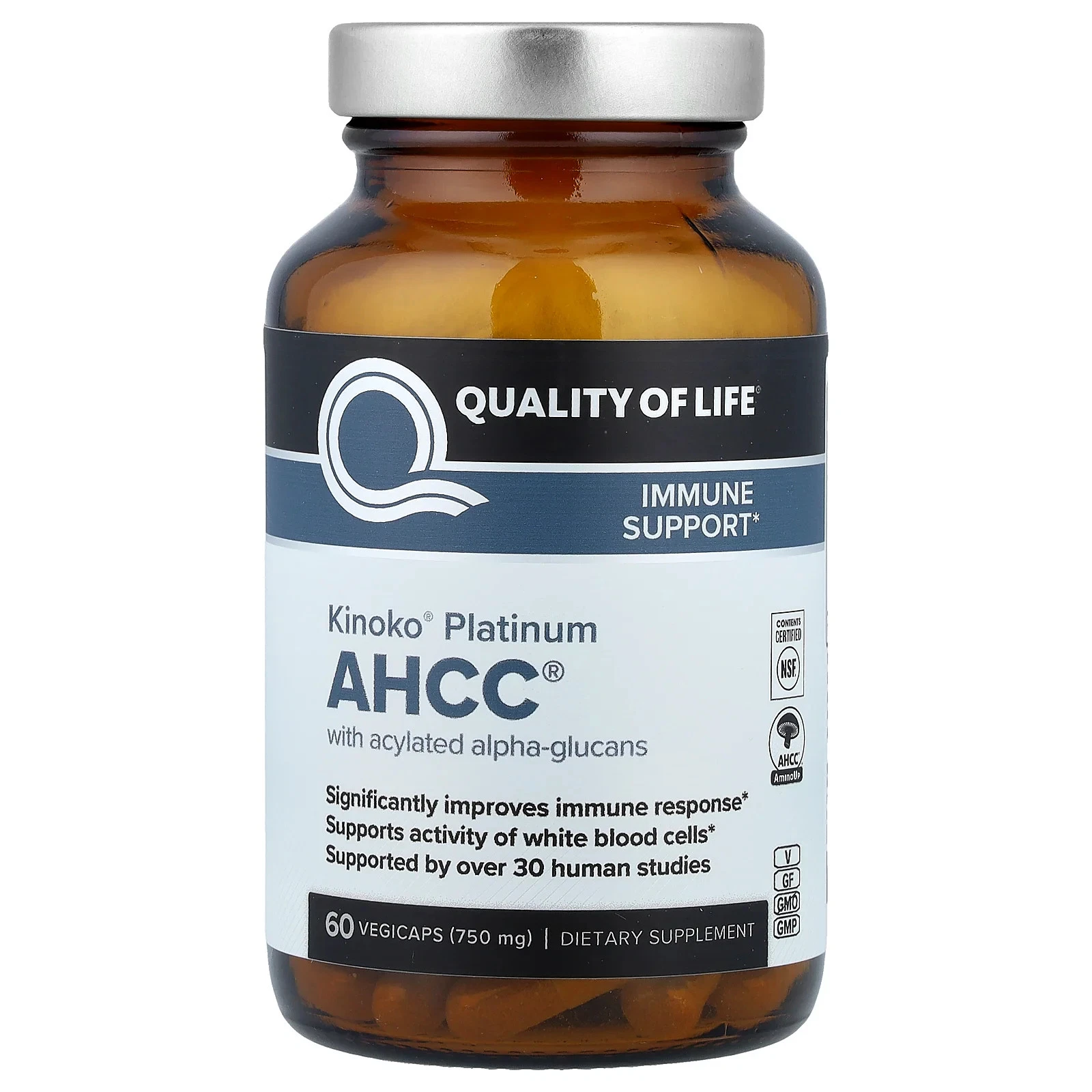 Kinoko® Platinum AHCC®, 60 Vegicaps