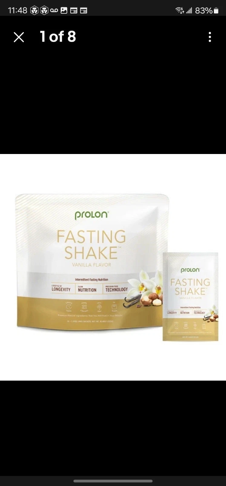 ProLon Fasting Shake Intermittent Supplement Vanilla (28 Satchets) - Exp 01/2025
