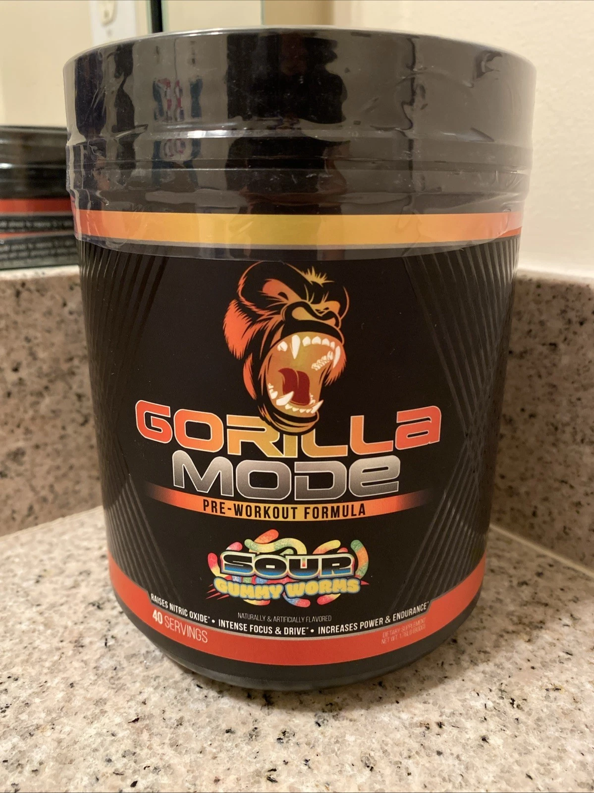 Gorilla Mode Pre-Workout SOUR GUMMY WORMS (40 Servings)