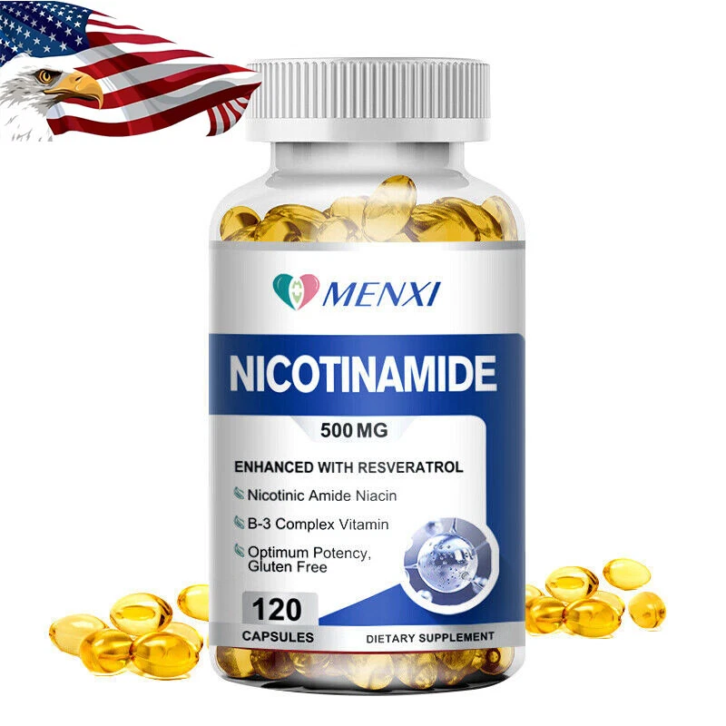120pcs Nicotinamide 500mg Capsules Support Energy Metabolism Supplement