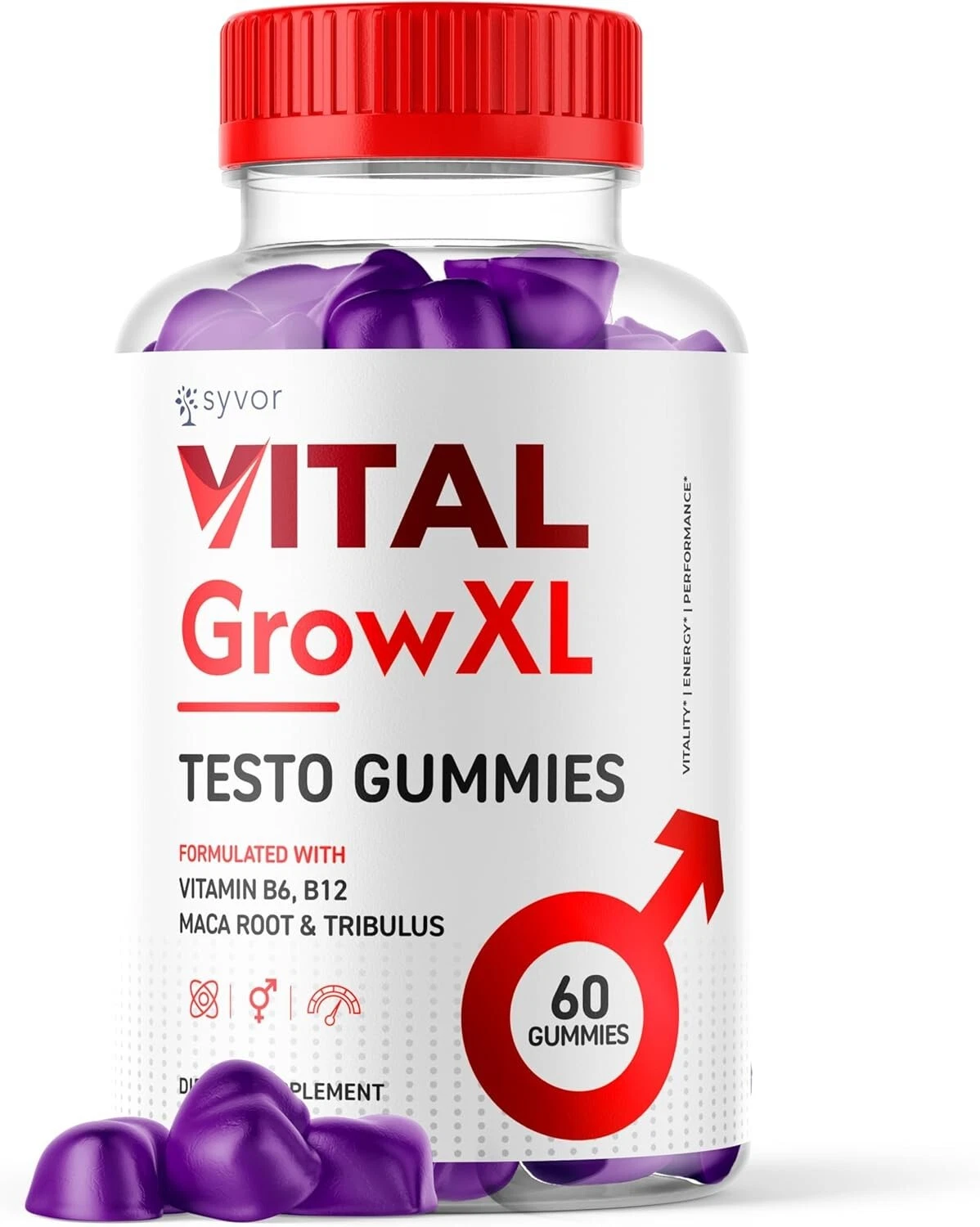 Vital Grow XL Performance Gummies 1000MG Advanced Formula For Men 60 Gummies