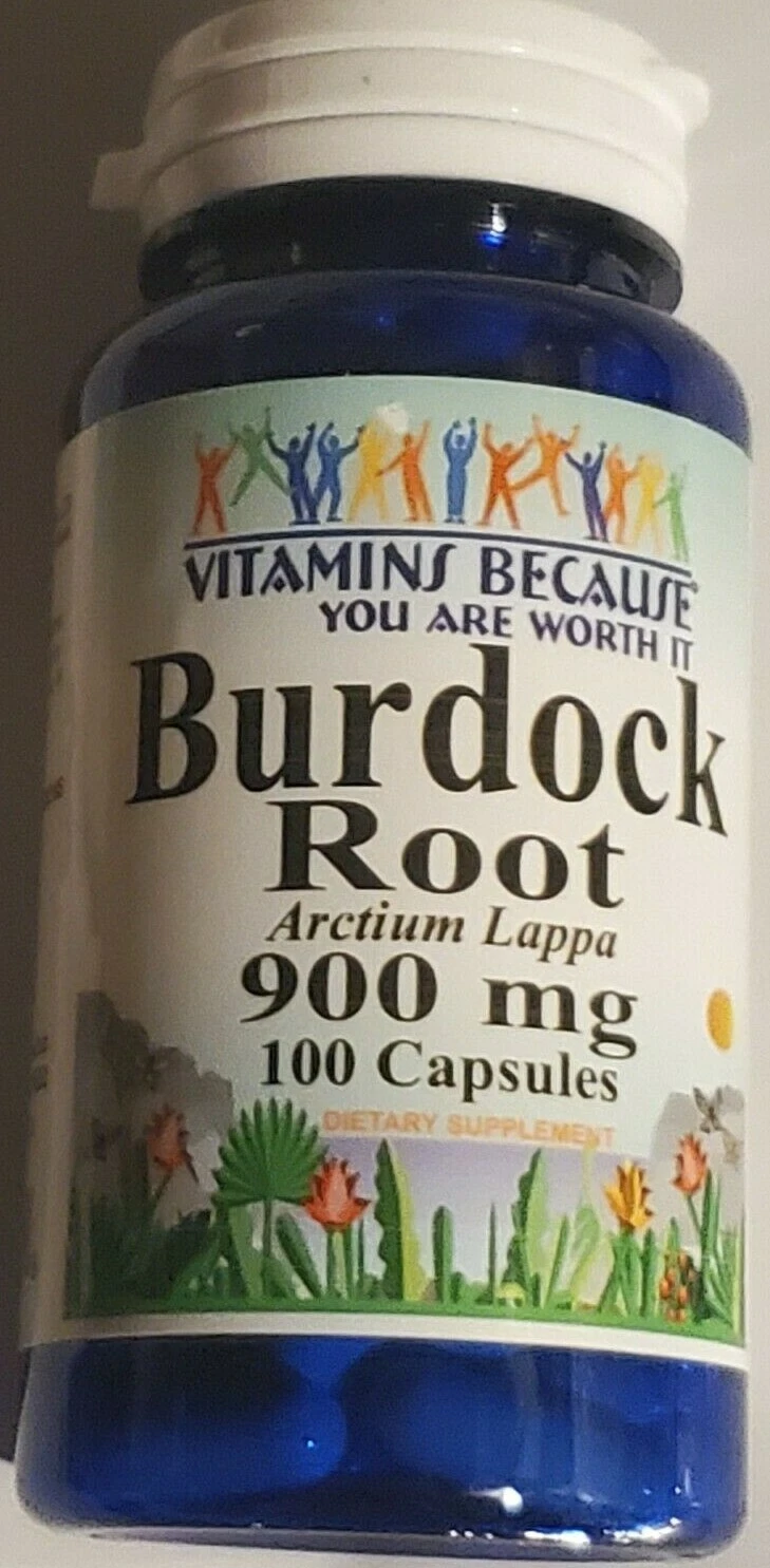 Burdock Root 900mg 100 Caps Arctium Lappa