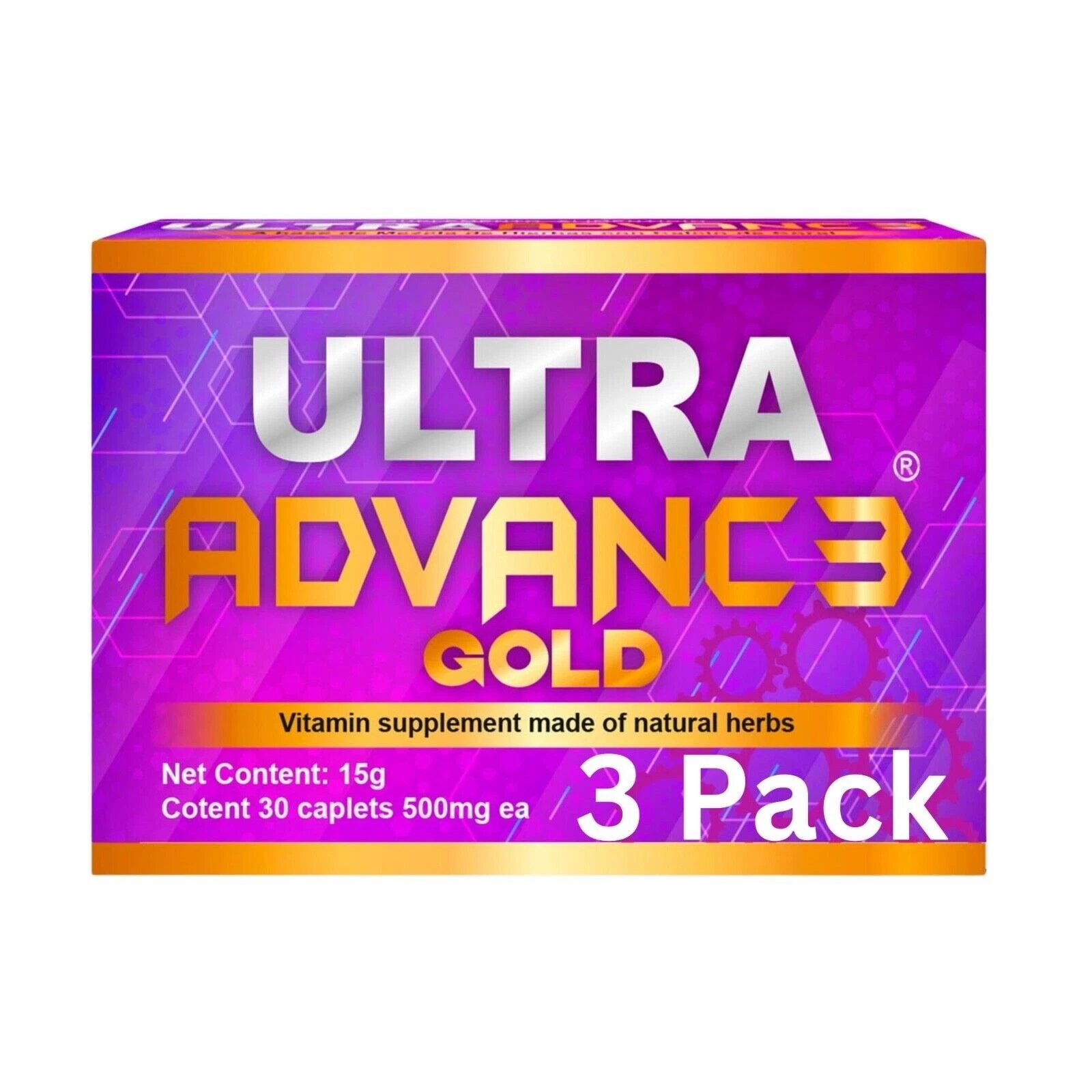 3 Pack Ultra Advance 3 Gold 90 Caps