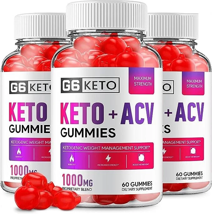 (3 Pack) G6 Keto ACV Gummies Weight Loss - 180 Gummies
