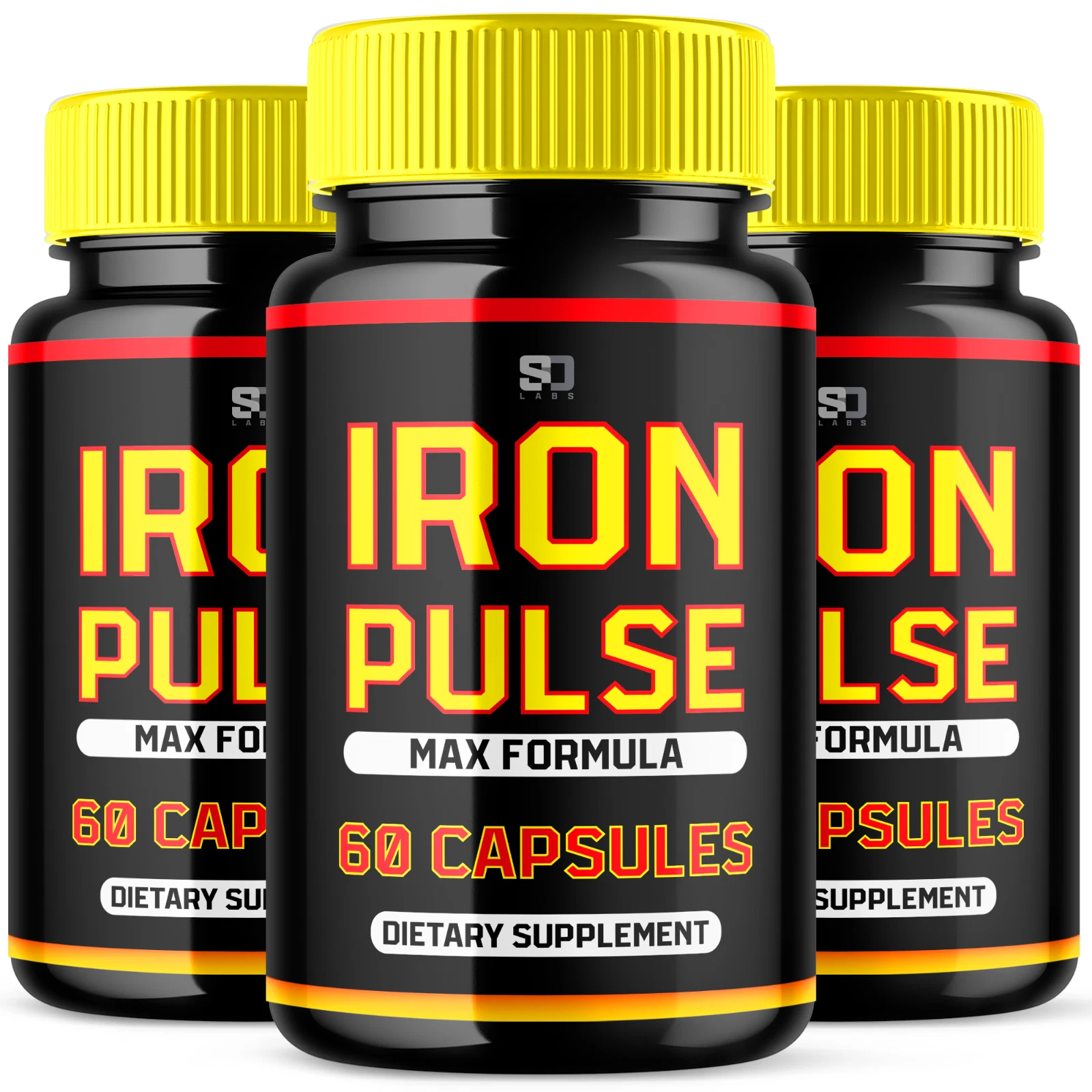 (3 Pack) Iron Pulse Pills - Enhances Energy, Vitality & Stamina - 180 Capsules