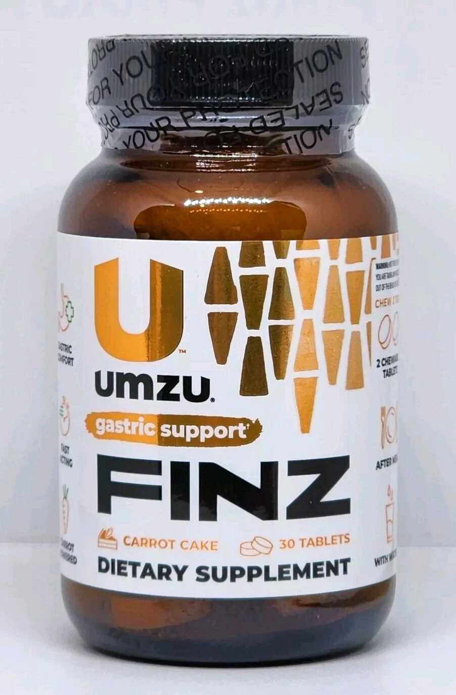 UMZU FINZ Gastric Support Supplement 30 Tablets New Sealed Exp. 01/2026