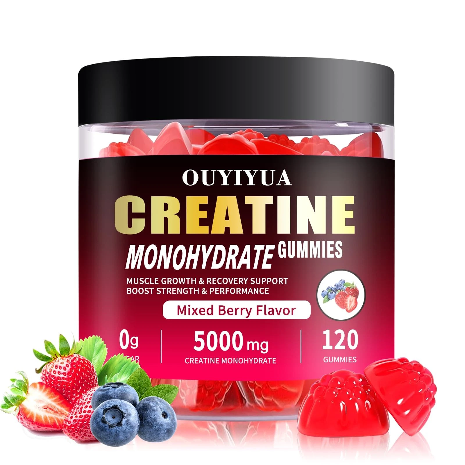Creatine Monohydrate Gummies 5000mg for Men & Women - Sugar Free Pre-Workout ...